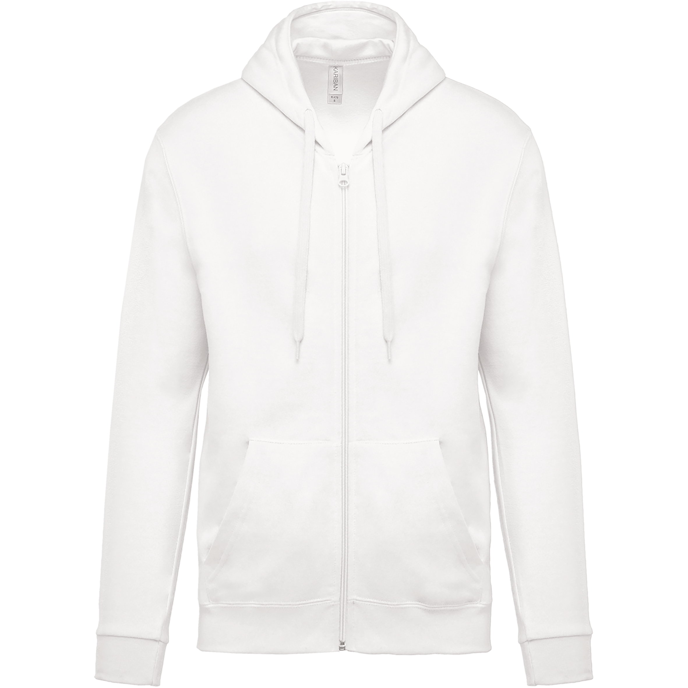 Sweat zippé à capuche unisexe — White