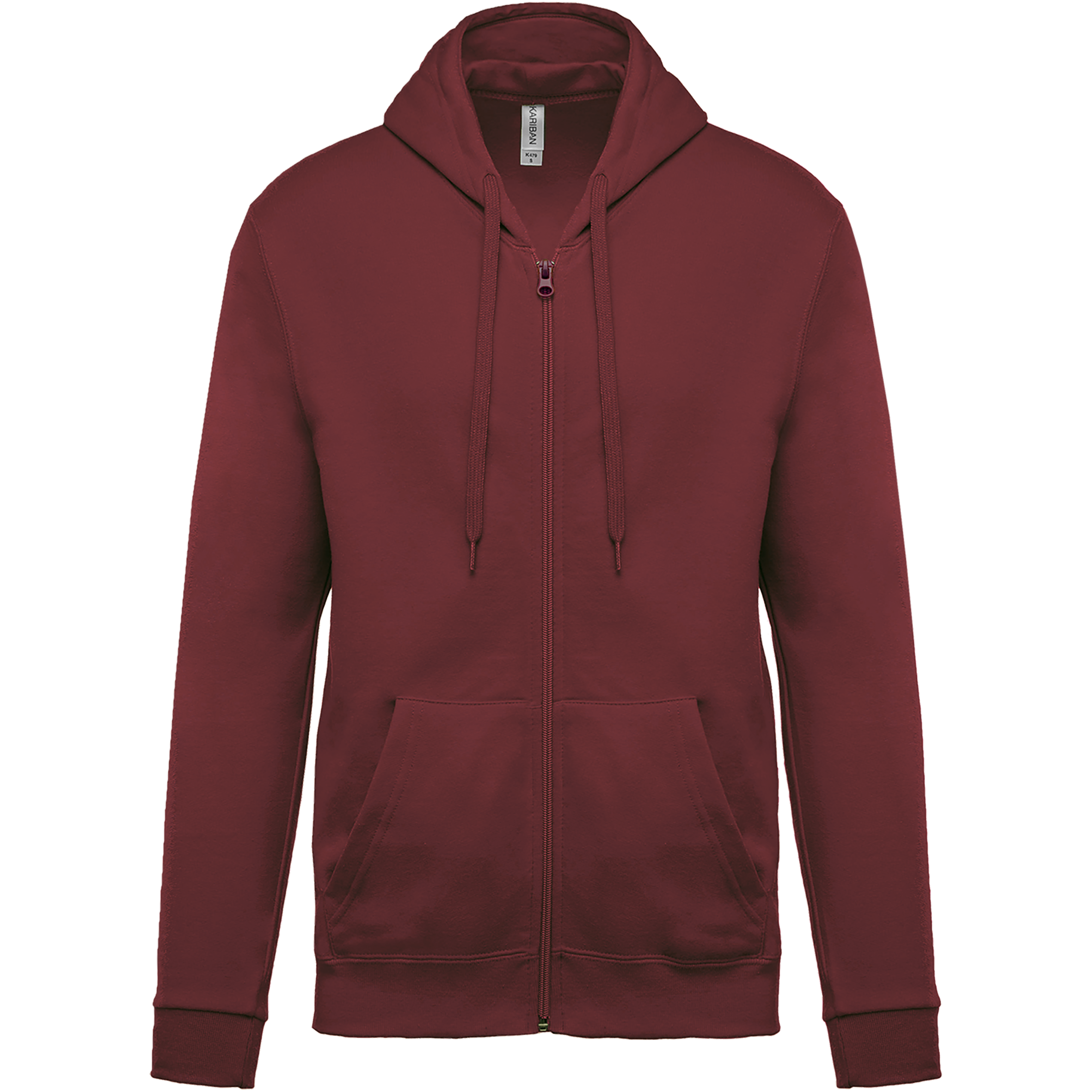 Sweat zippé à capuche unisexe — Wine
