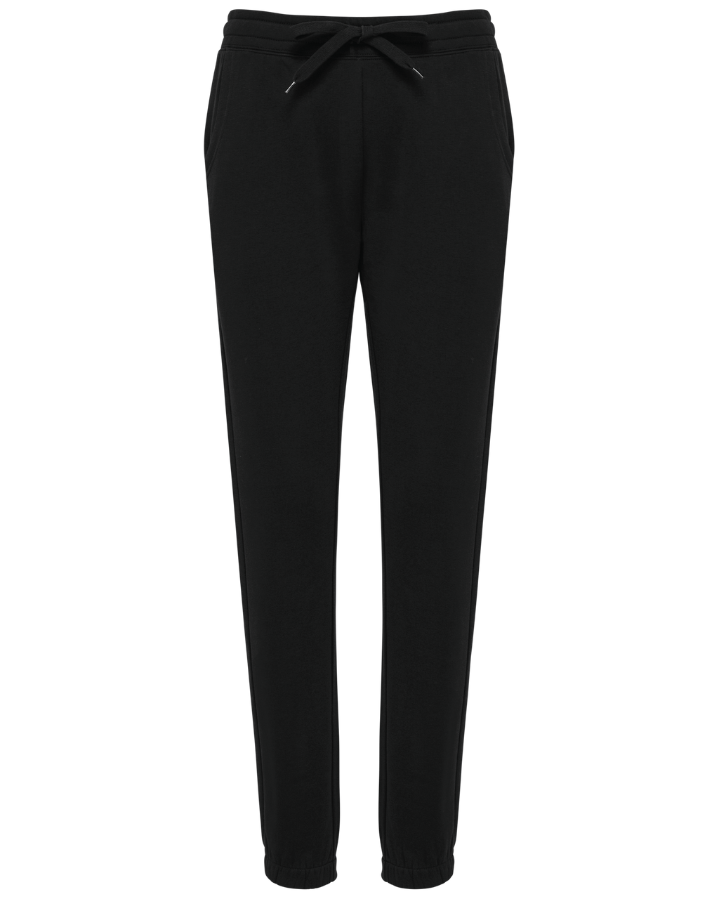 Jogging molleton bio femme noir, vue de face