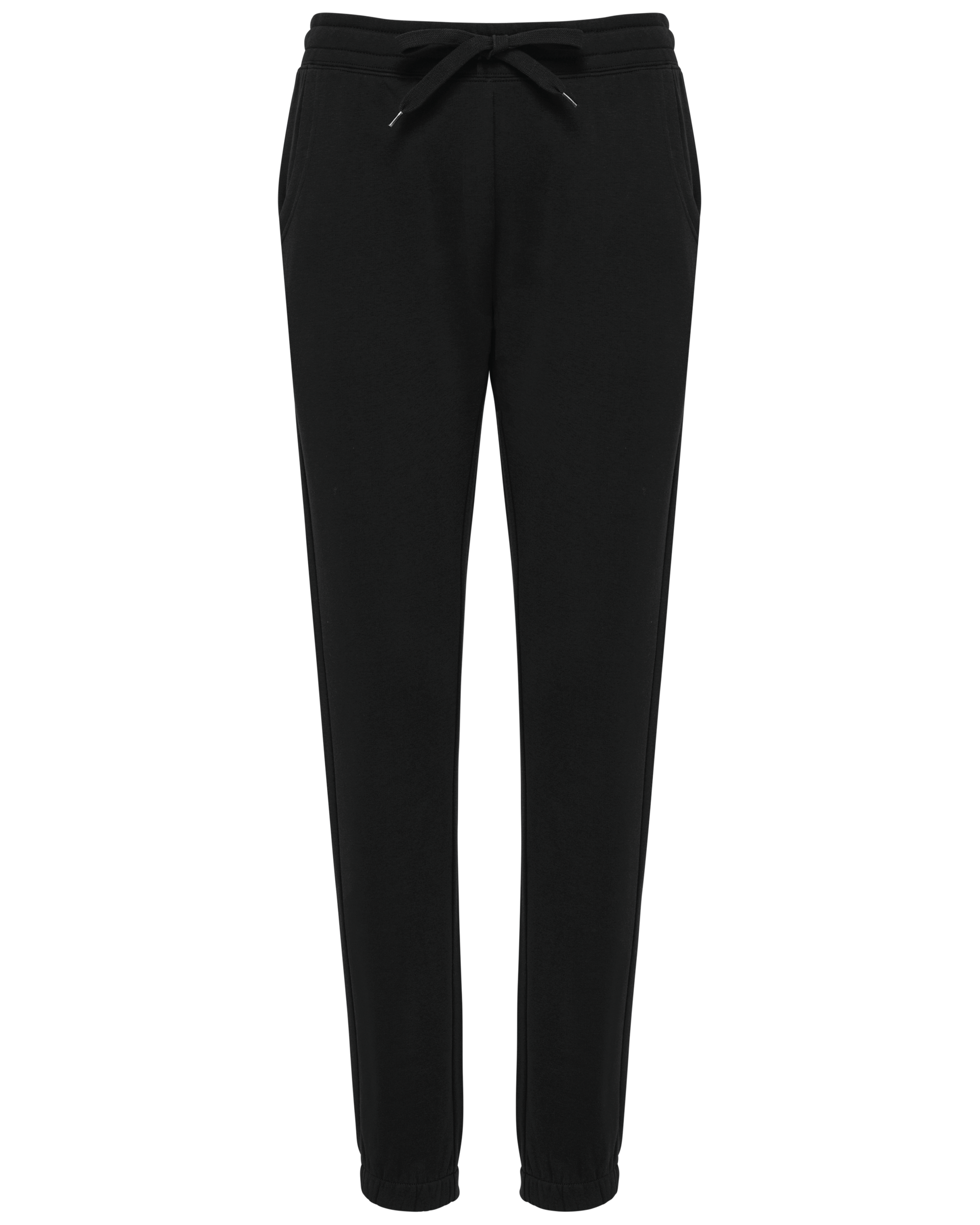 Jogging molleton bio femme noir, vue de face