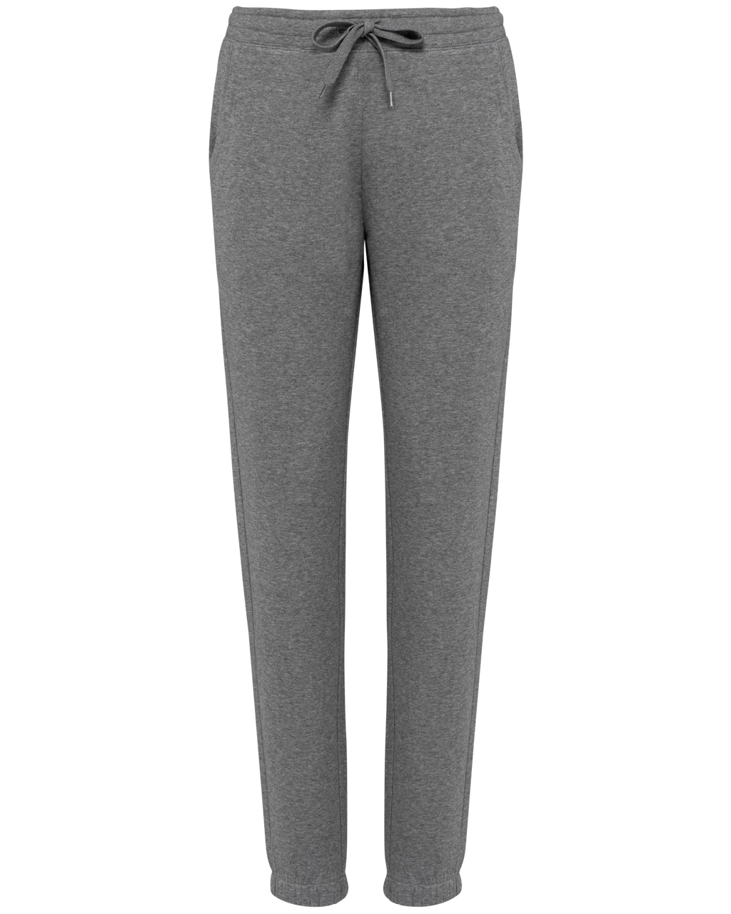 Jogging molleton bio femme gris chiné, vue de face