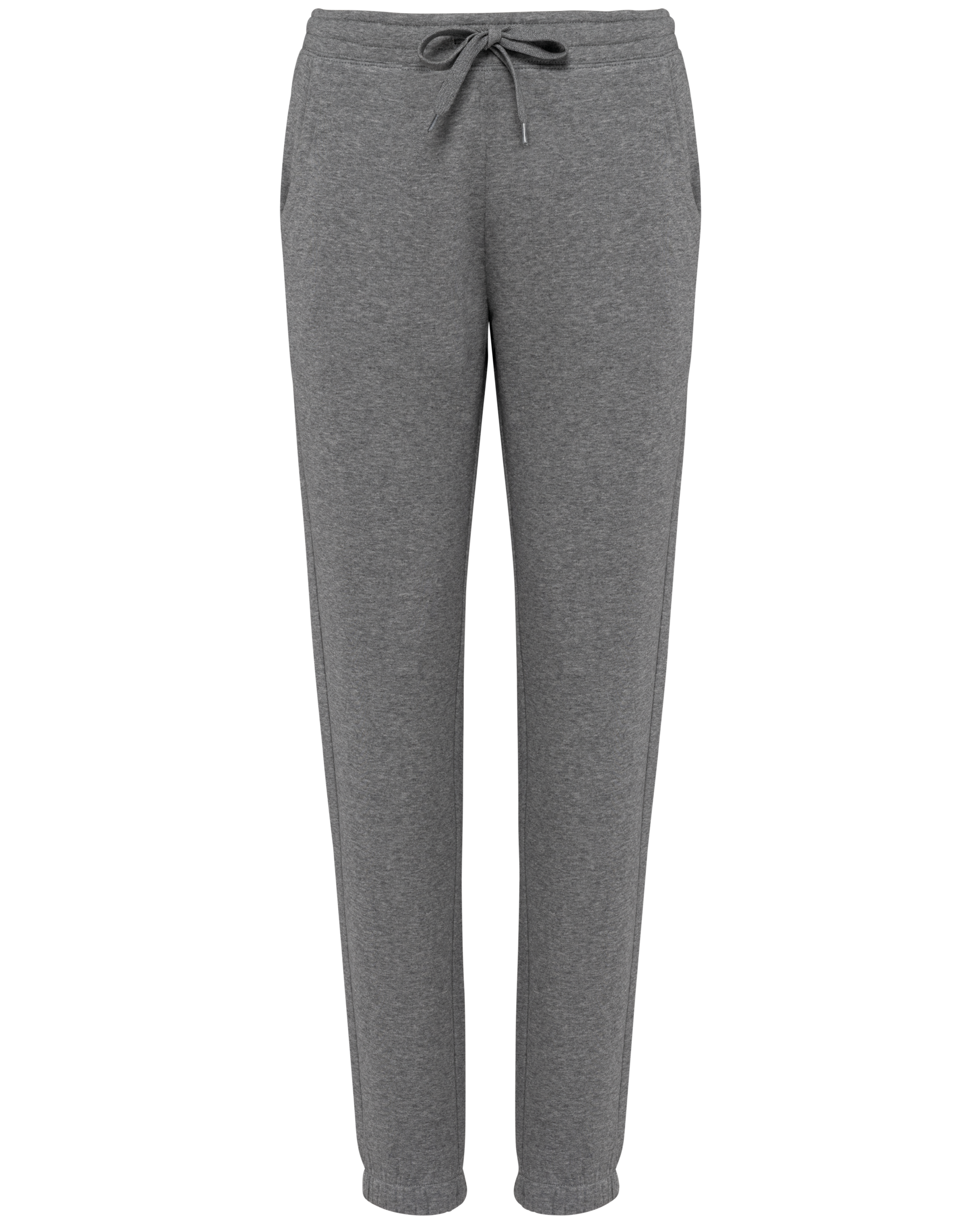Jogging molleton bio femme gris chiné, vue de face