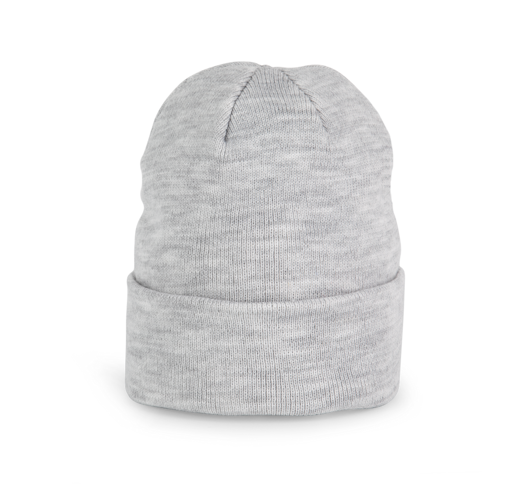Bonnet tricoté gris cendré chiné, vue de face