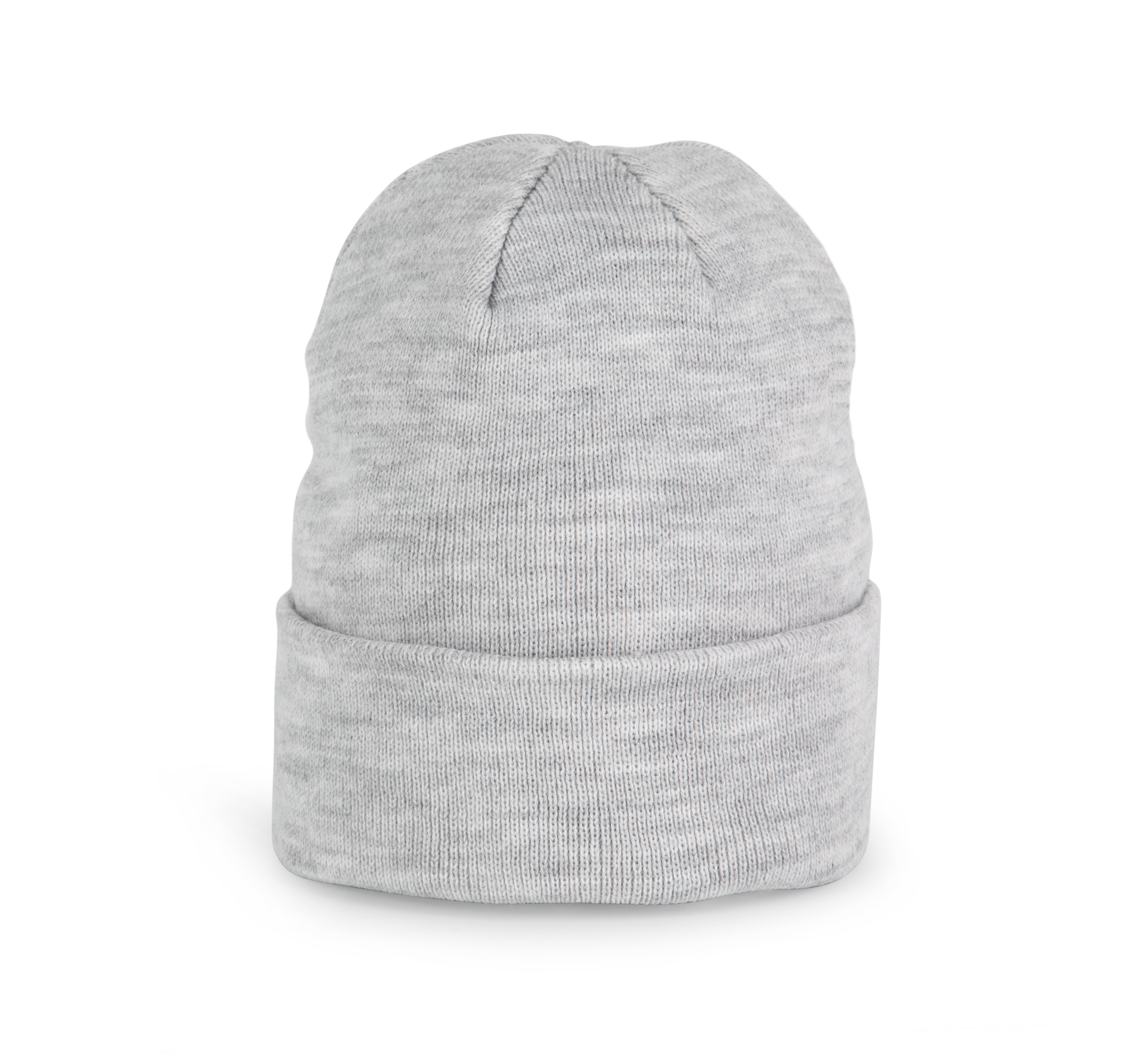 Bonnet tricoté gris cendré chiné, vue de face
