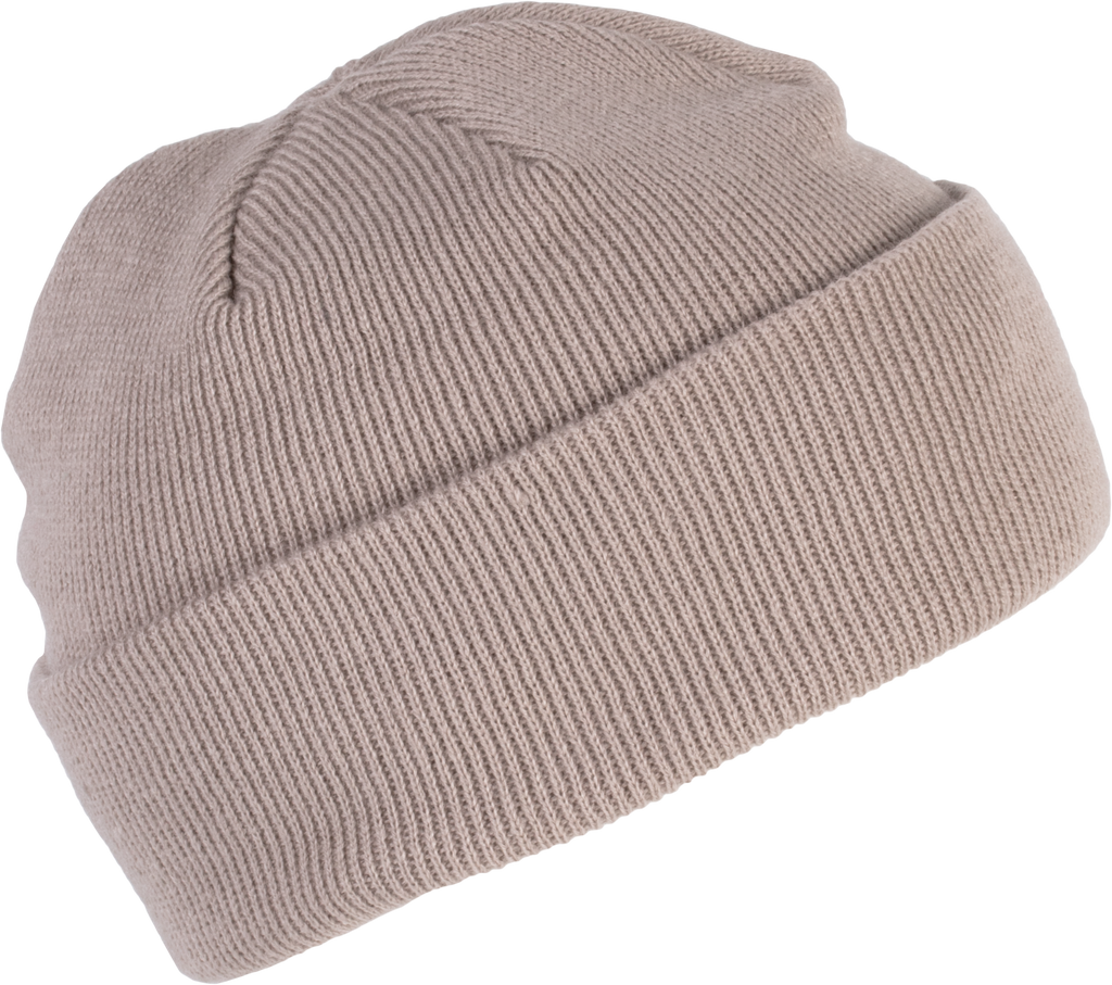 Bonnet tricoté beige, vue de face