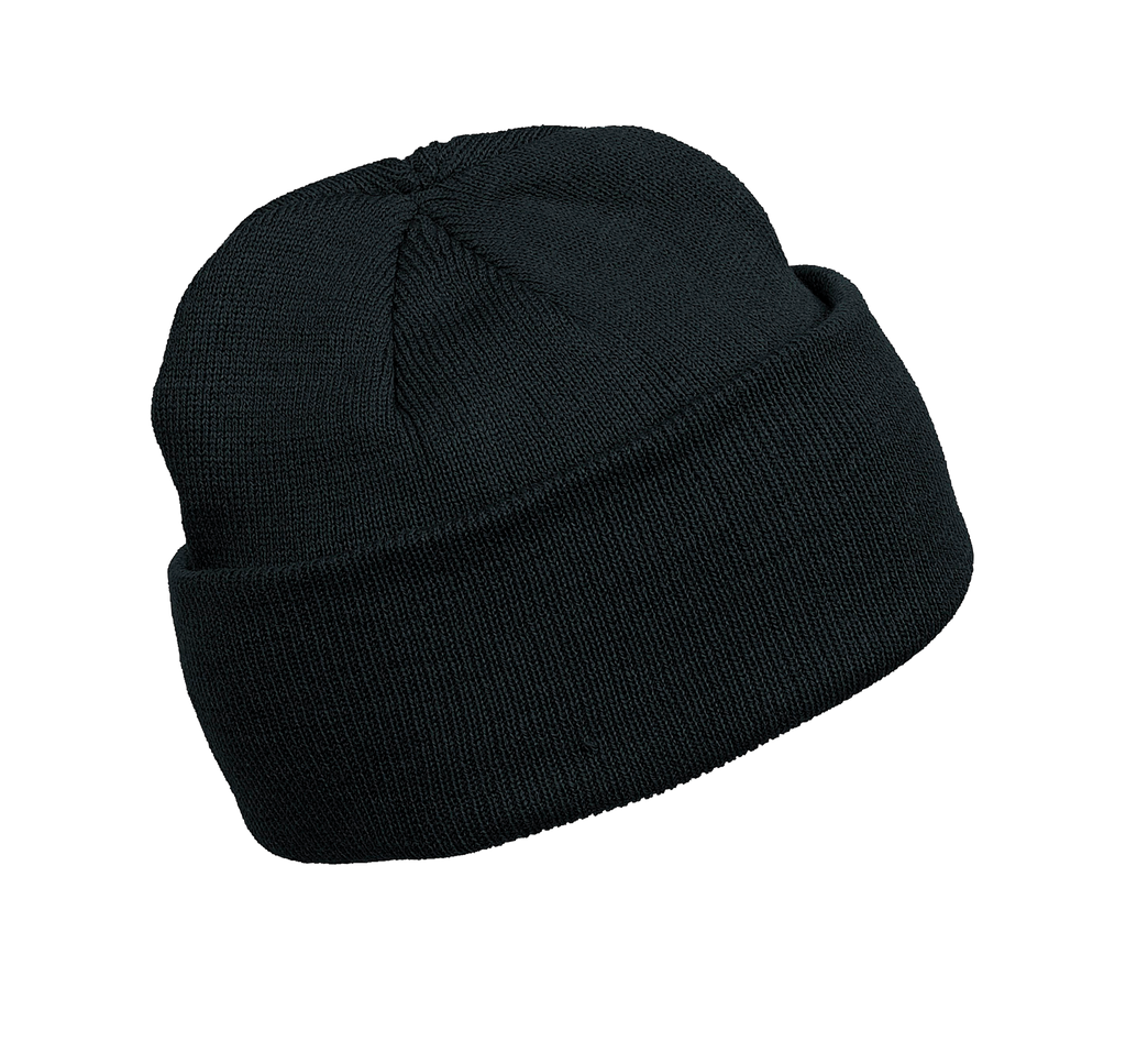Bonnet tricoté noir, vue de face