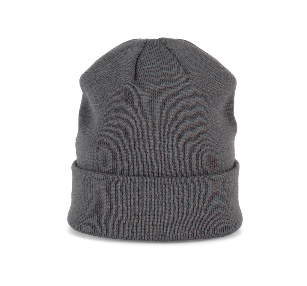 Bonnet tricoté gris convoy, vue de face