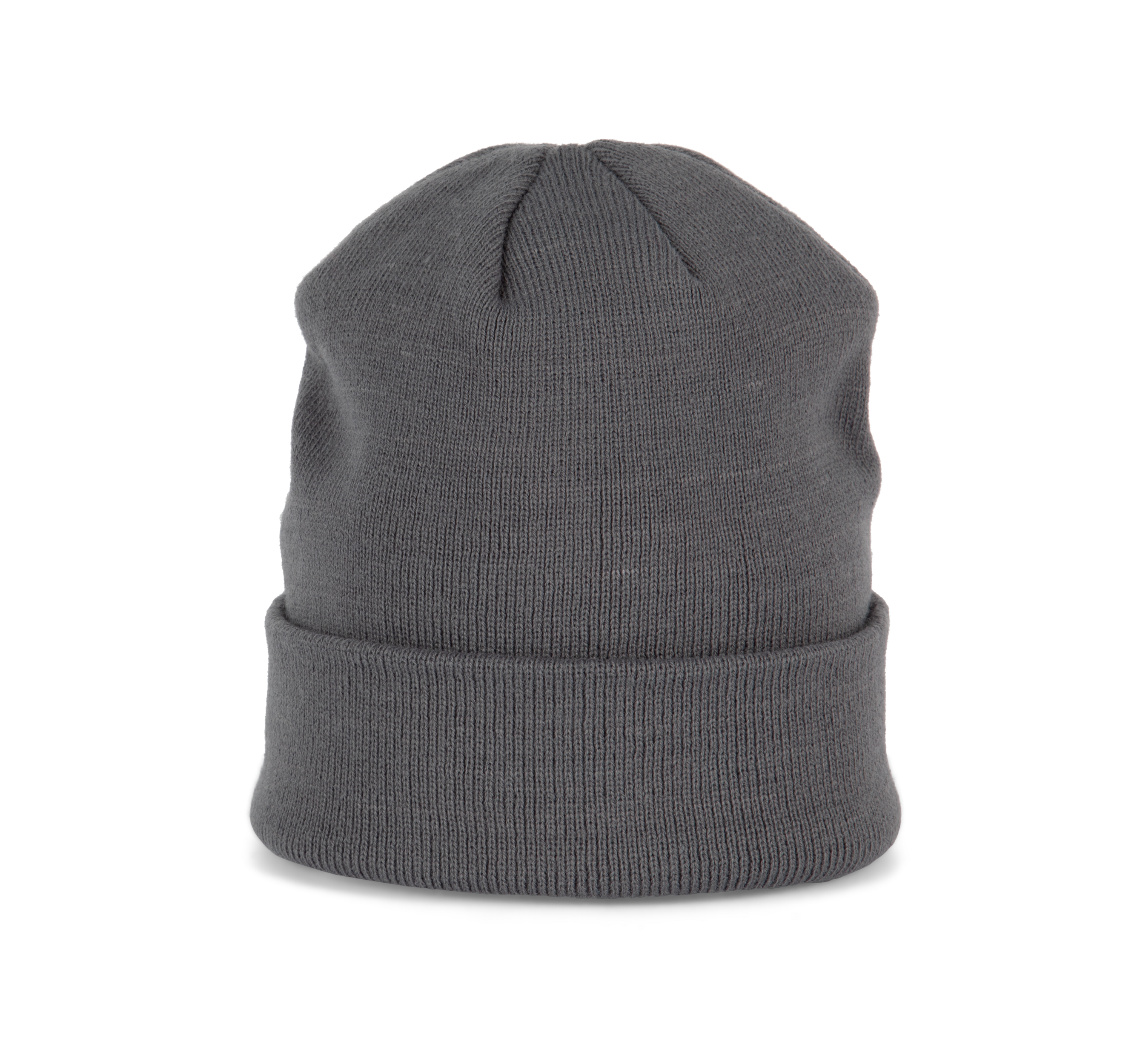 Bonnet tricoté gris convoy, vue de face