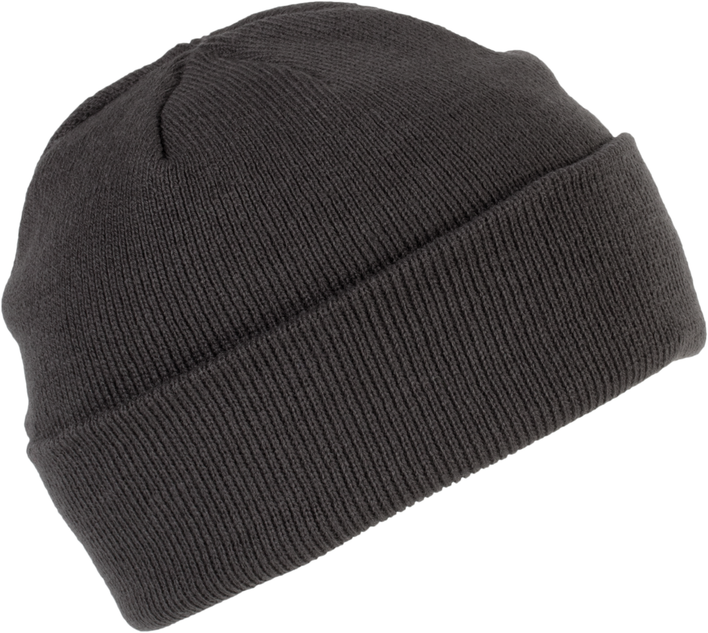 Bonnet tricoté gris foncé, vue de face