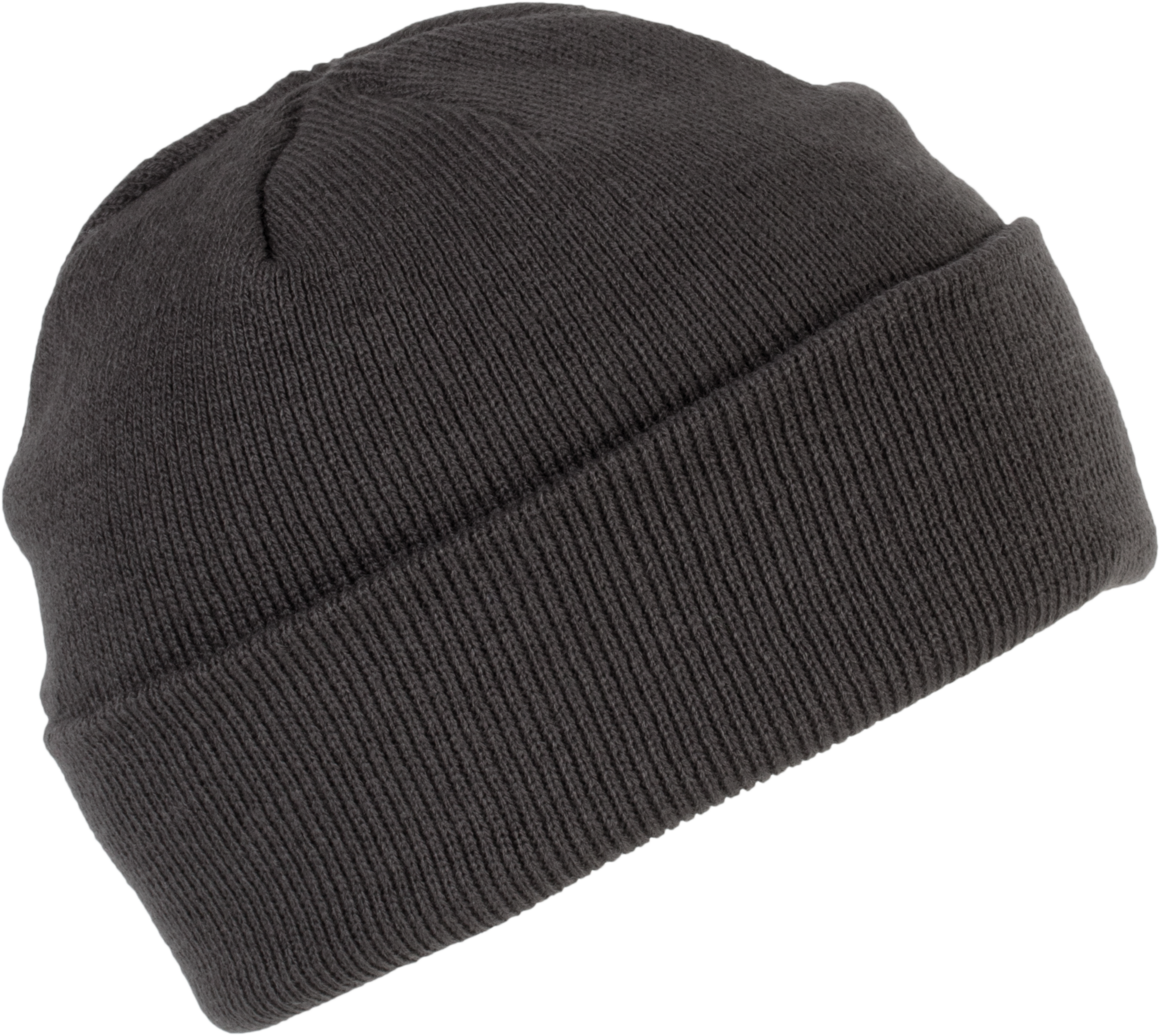 Bonnet tricoté gris foncé, vue de face