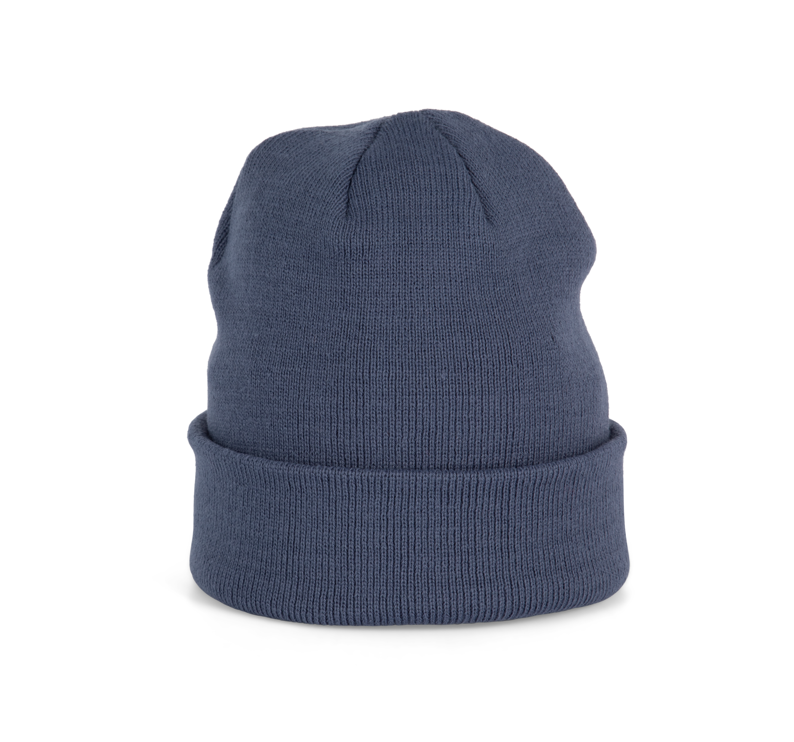 Bonnet tricoté bleu profond, vue de face