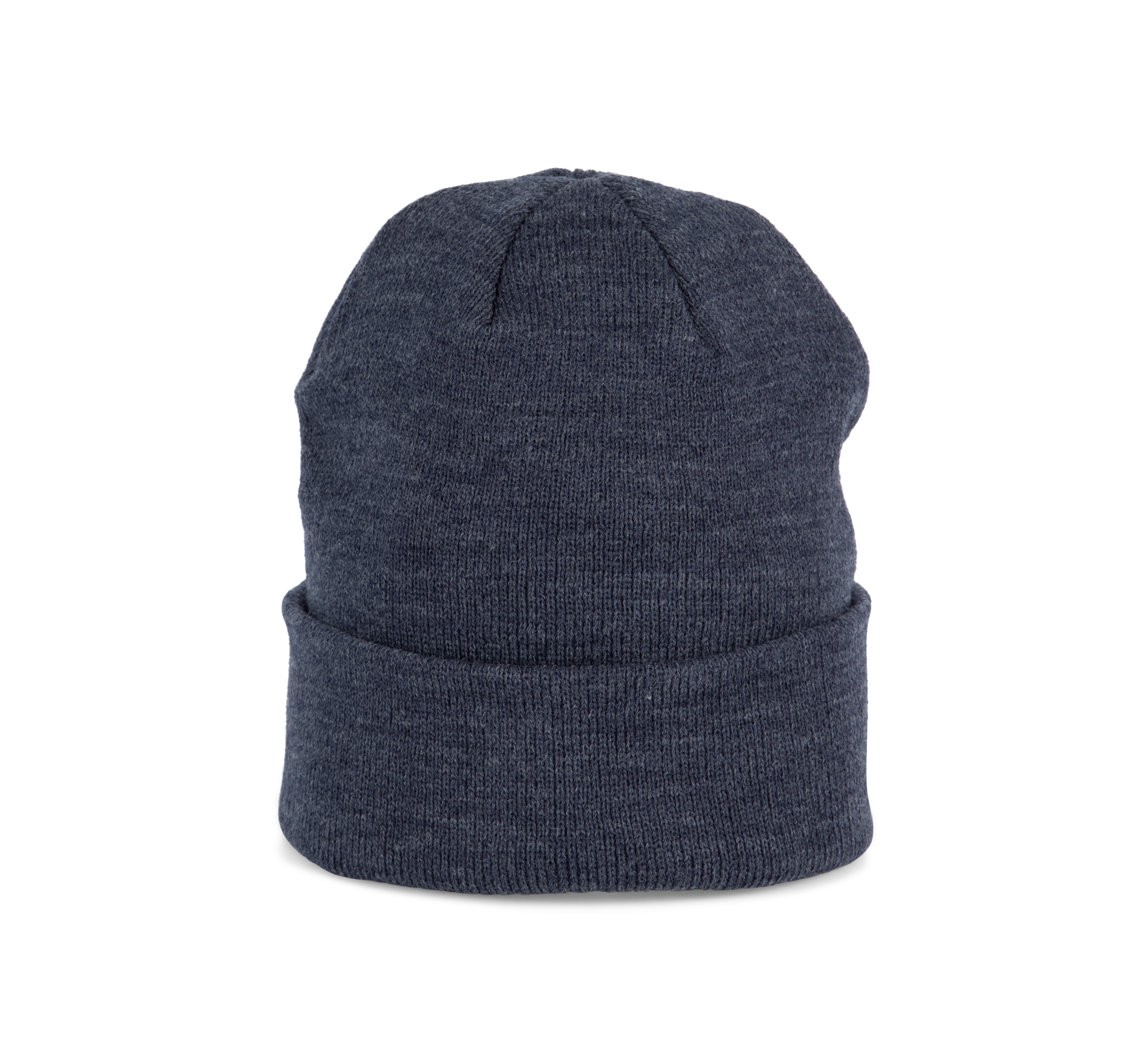 Bonnet tricoté marine chiné, vue de face
