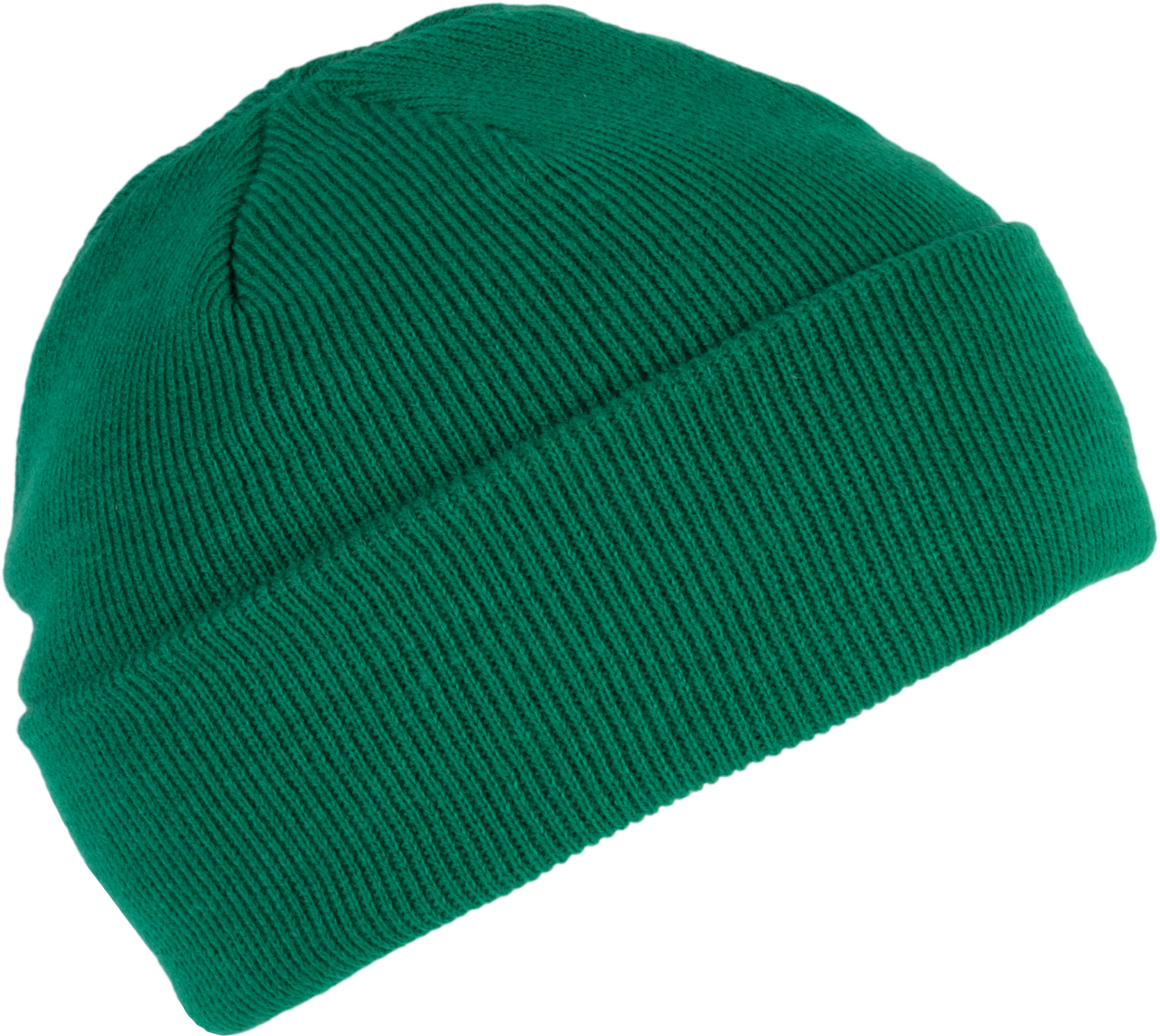 Bonnet tricoté vert kelly, vue de face