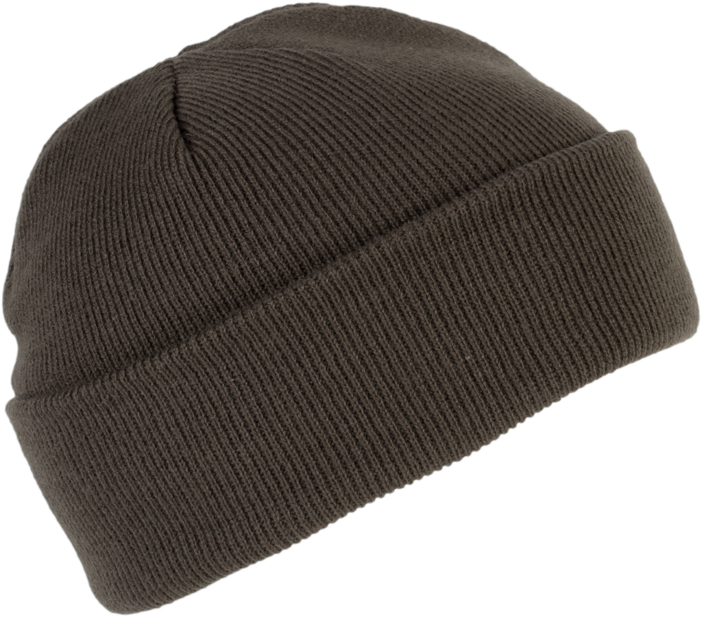 Bonnet tricoté kaki, vue de face