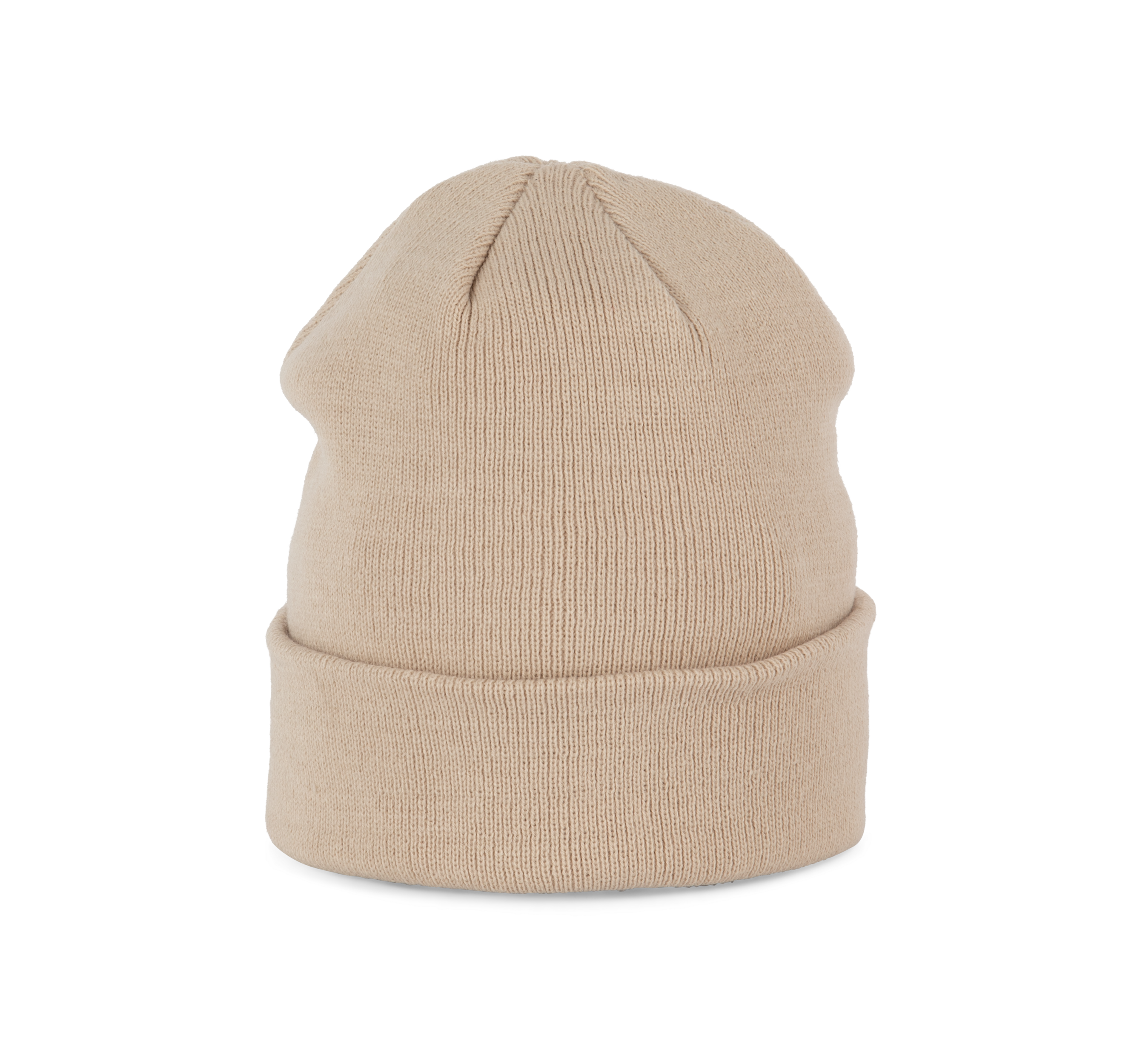 Bonnet tricoté sable clair, vue de face