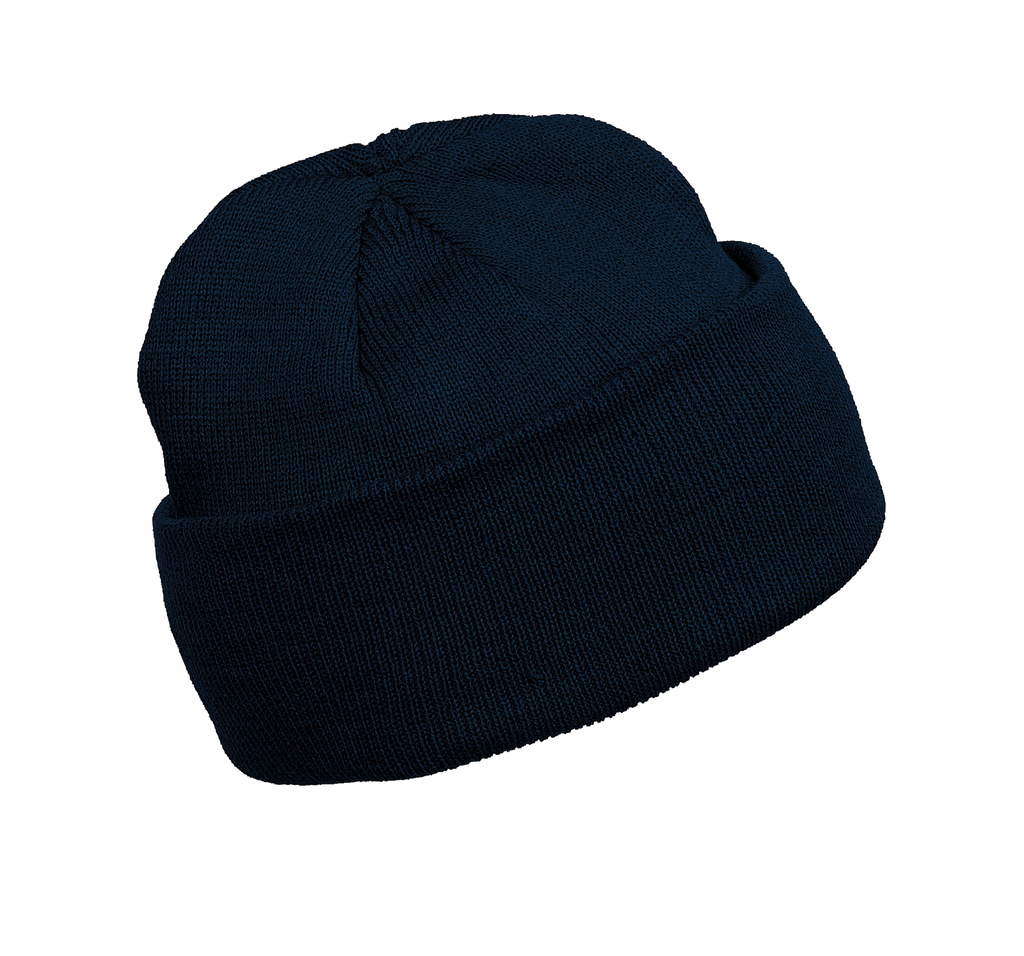 Bonnet tricoté marine, vue de face