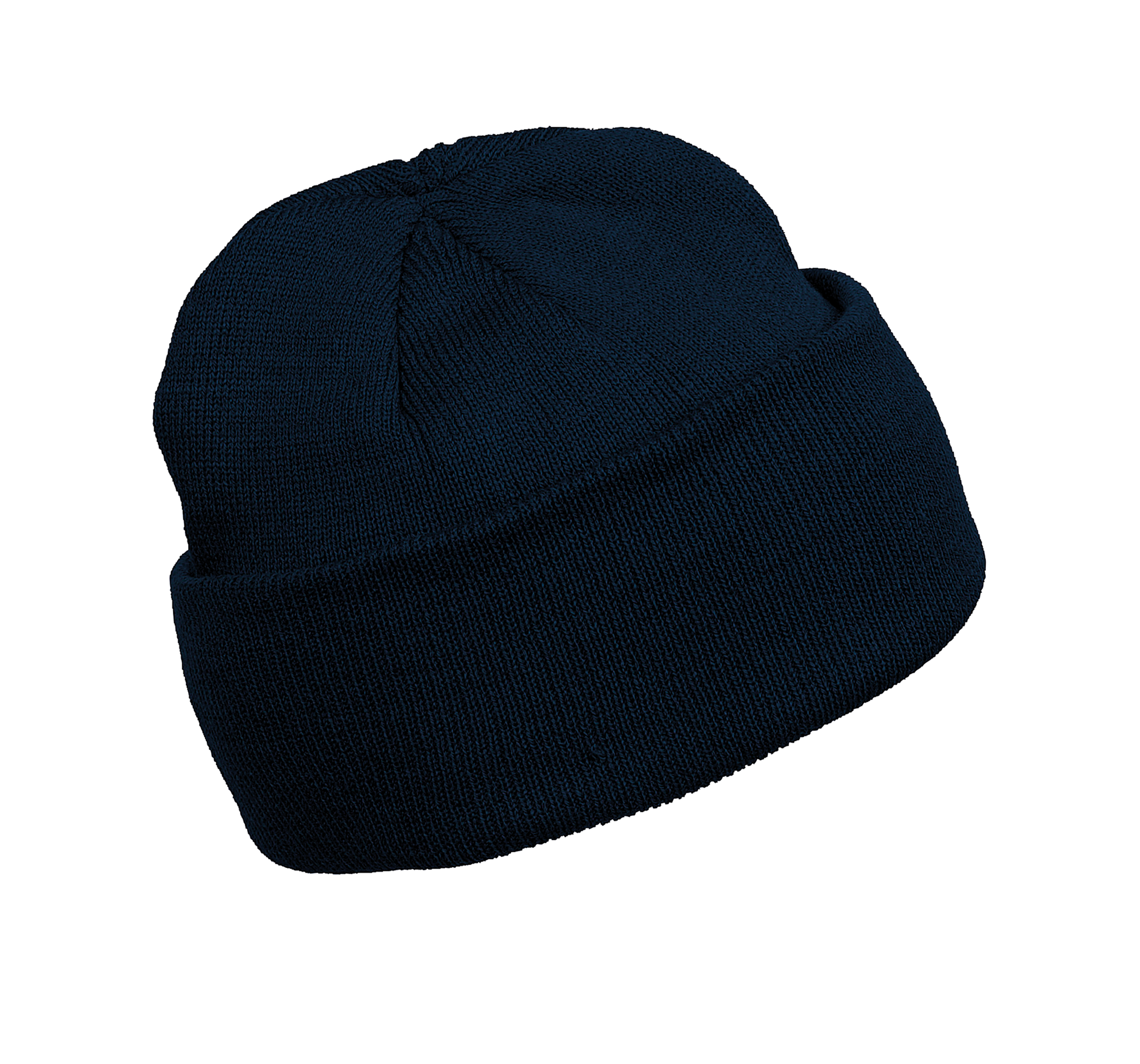 Bonnet tricoté marine, vue de face