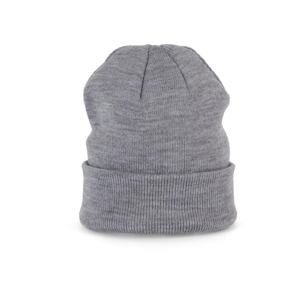 Bonnet tricoté gris oxford, vue de face