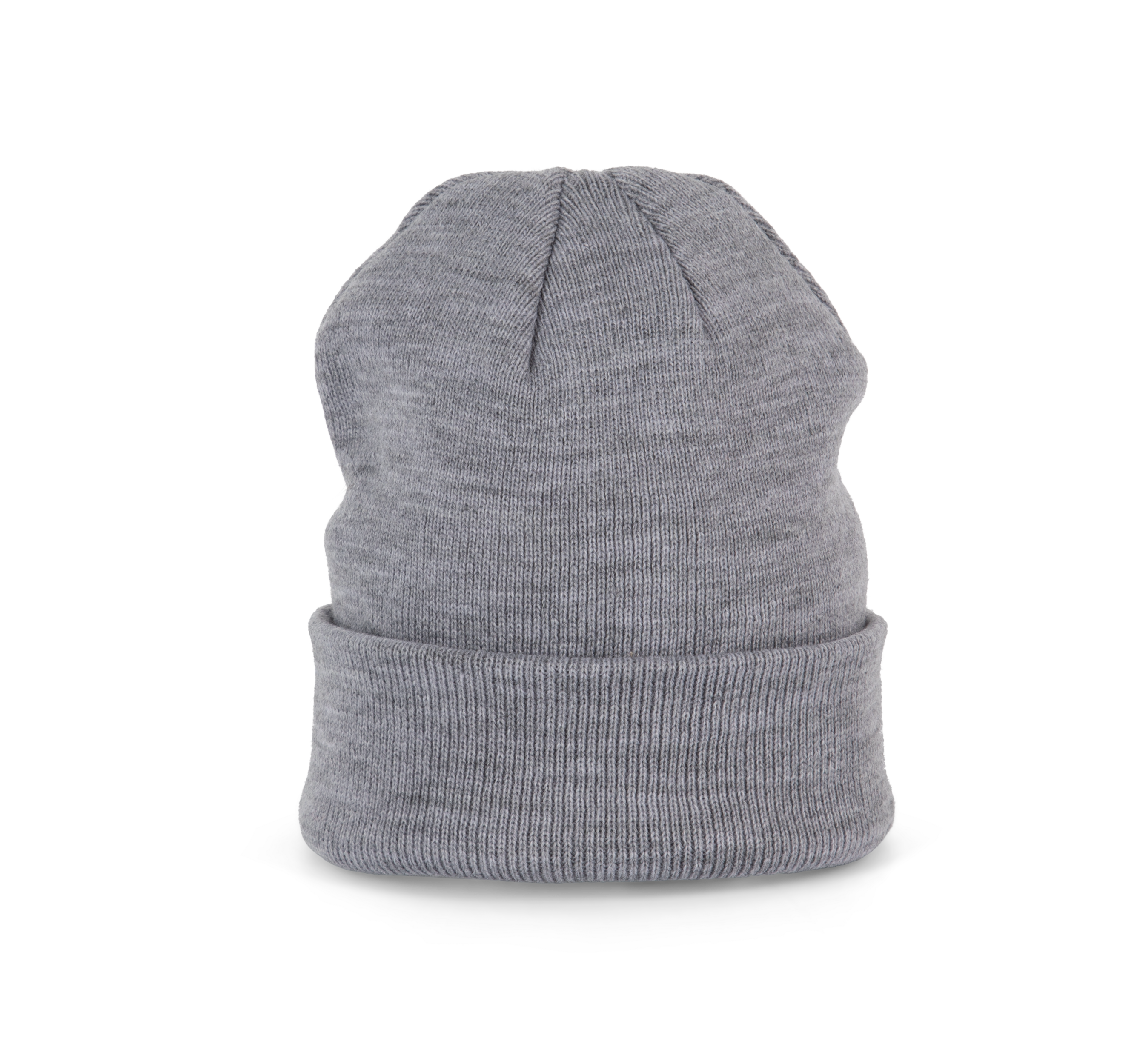 Bonnet tricoté gris oxford, vue de face