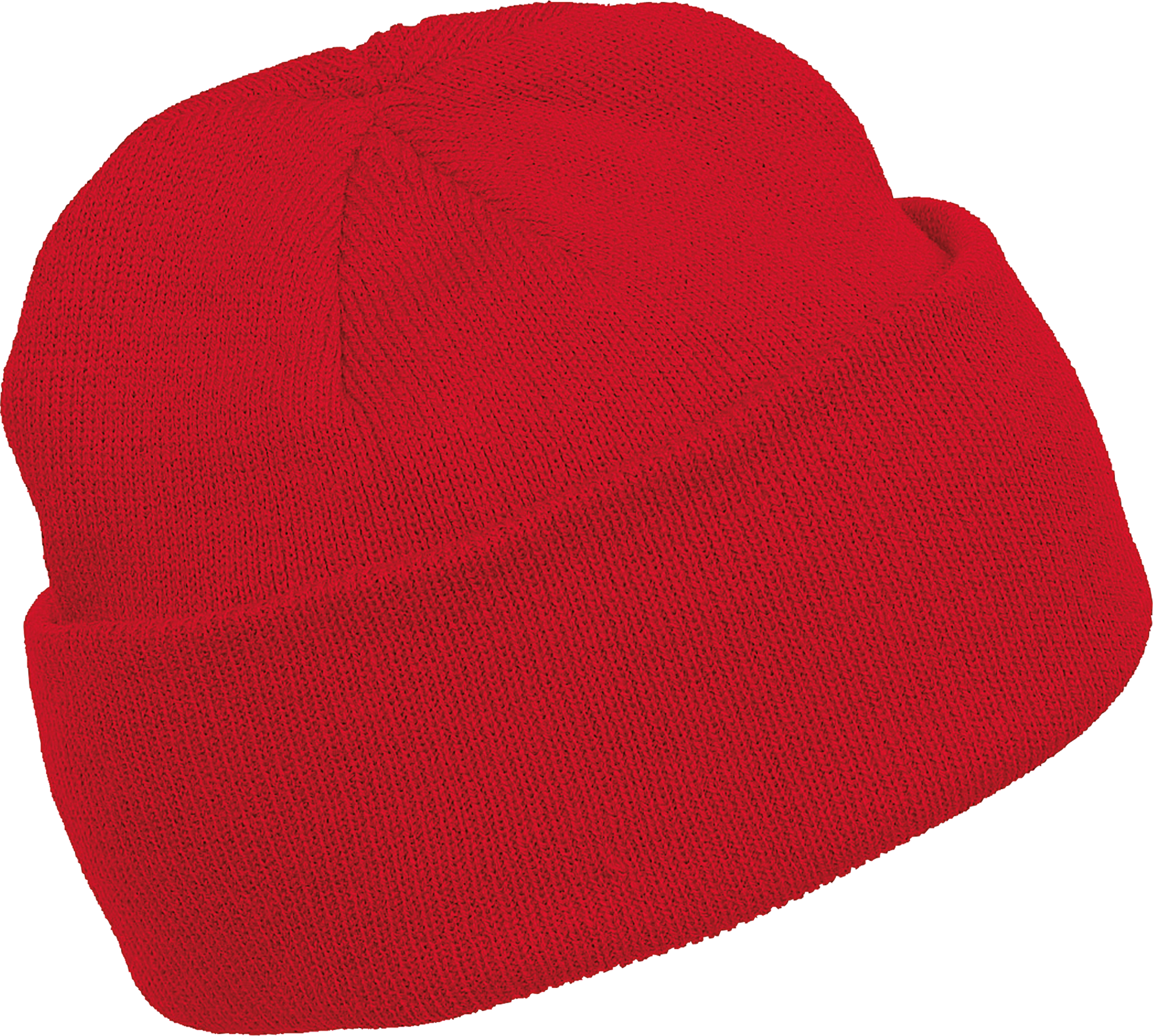Bonnet tricoté rouge, vue de face