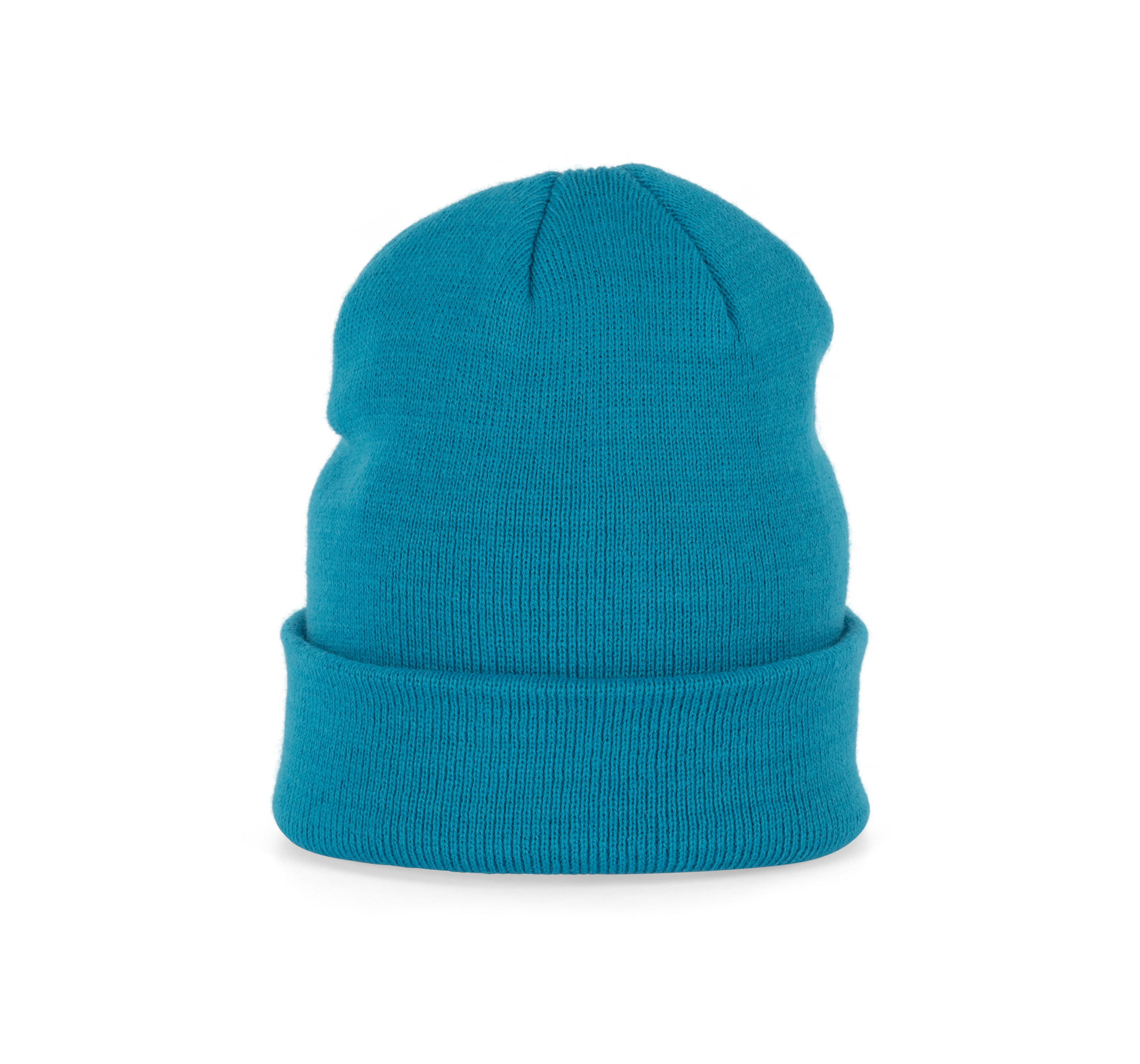 Bonnet tricoté bleu tropical, vue de face