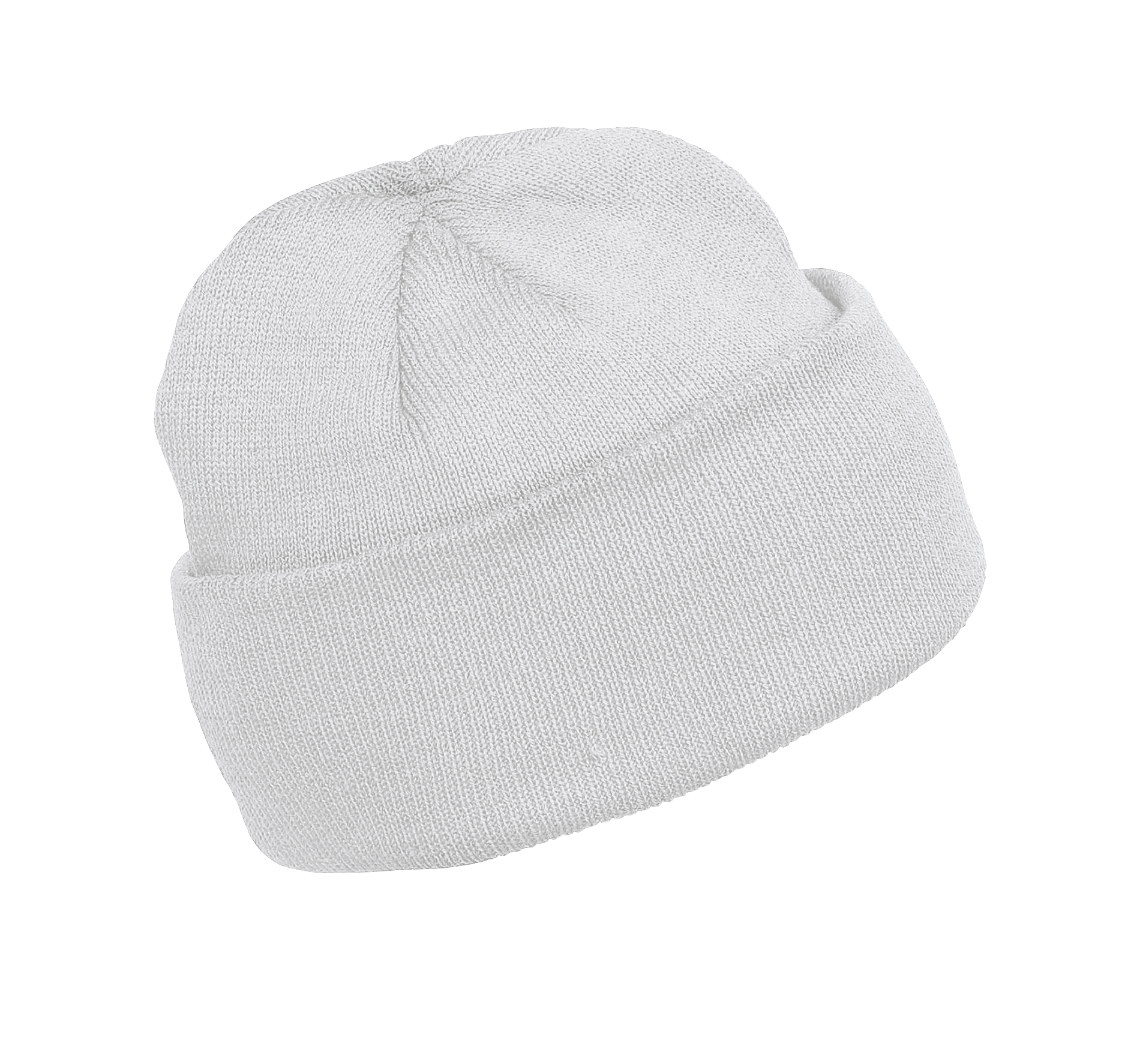 Bonnet tricoté blanc, vue de face