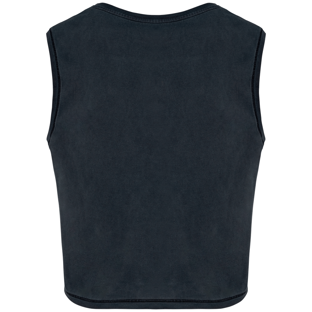 Débardeur crop femme Washed Coal Grey — dos