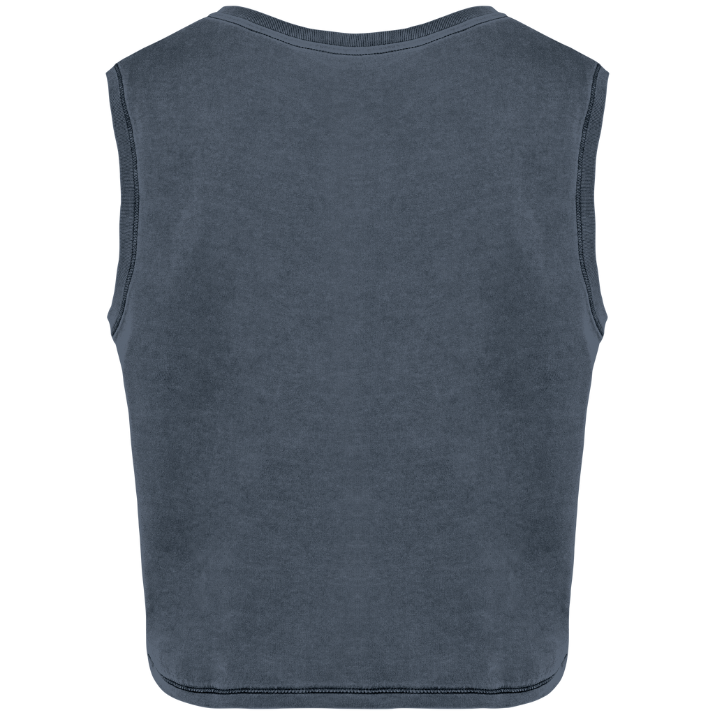 Débardeur crop femme Washed Mineral Grey — dos