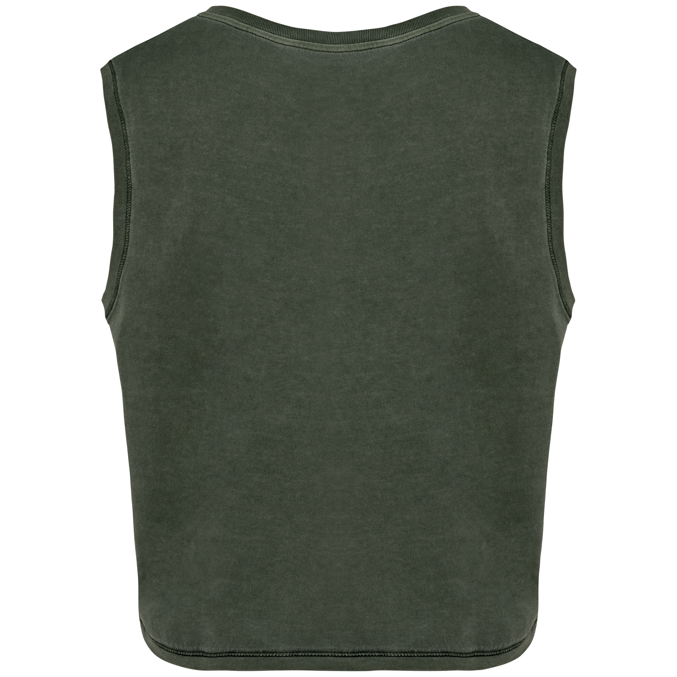 Débardeur crop femme Washed Organic Khaki — dos