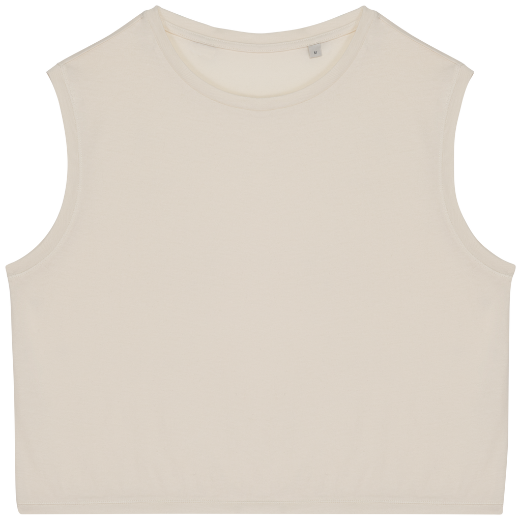 Débardeur crop femme Washed Ivory — face