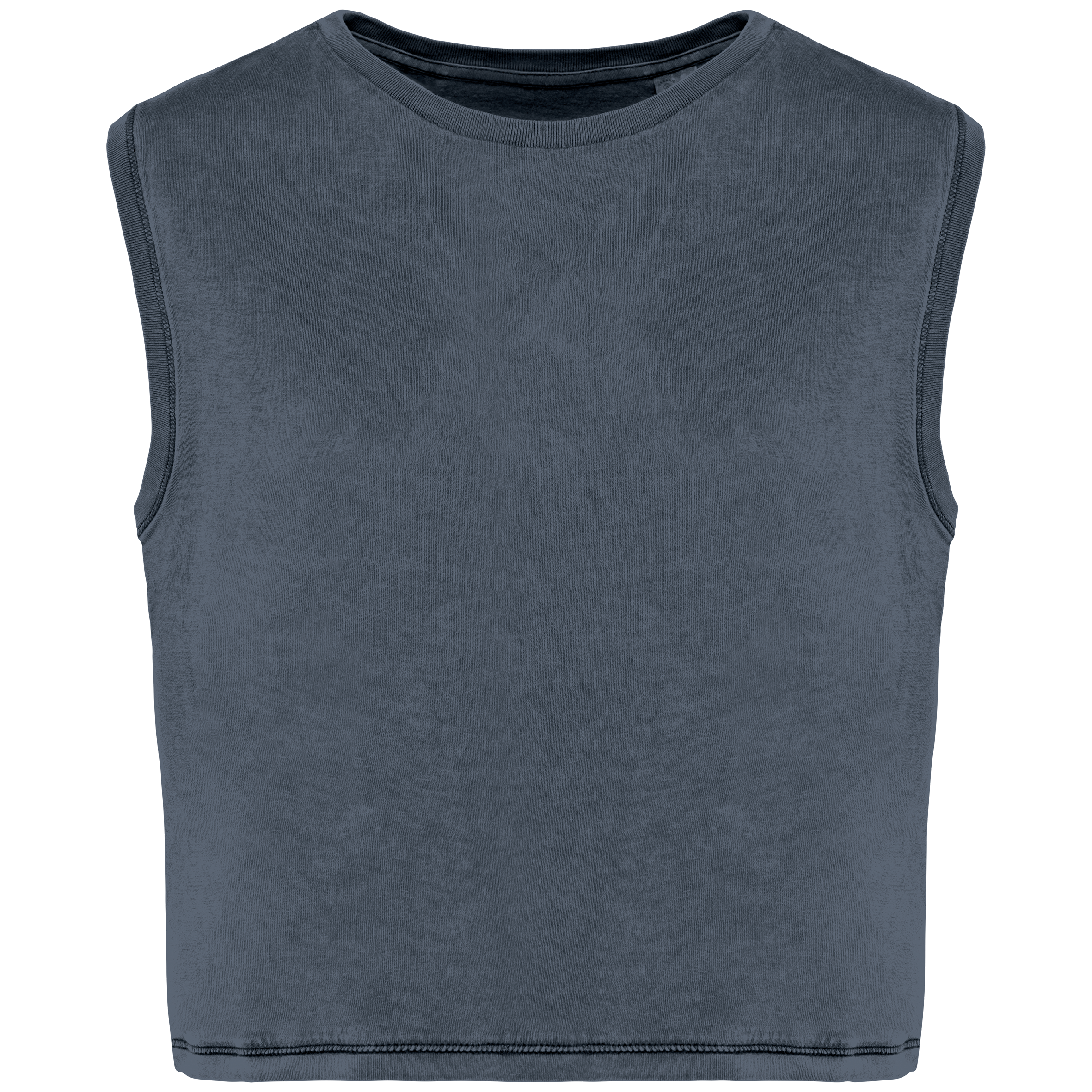 Débardeur crop femme Washed Mineral Grey — face