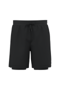 Short 2 en 1 écoresponsable homme Black — face