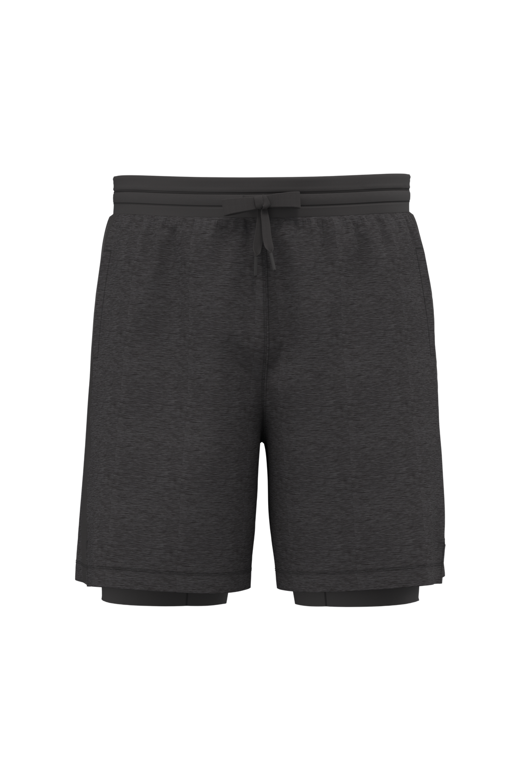 Short 2 en 1 écoresponsable homme Marl Dark Grey — face