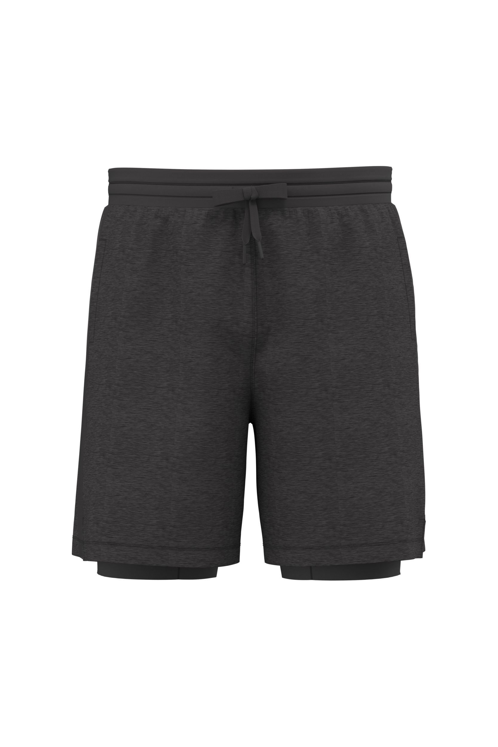Short 2 en 1 écoresponsable homme Marl Dark Grey — face