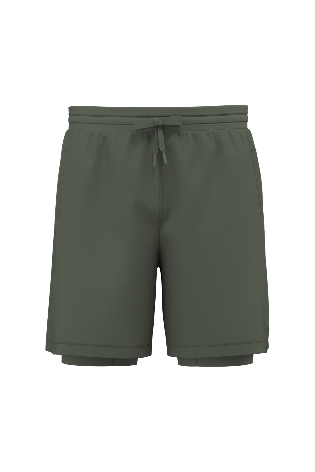 Short 2 en 1 écoresponsable homme Sporty Khaki — face