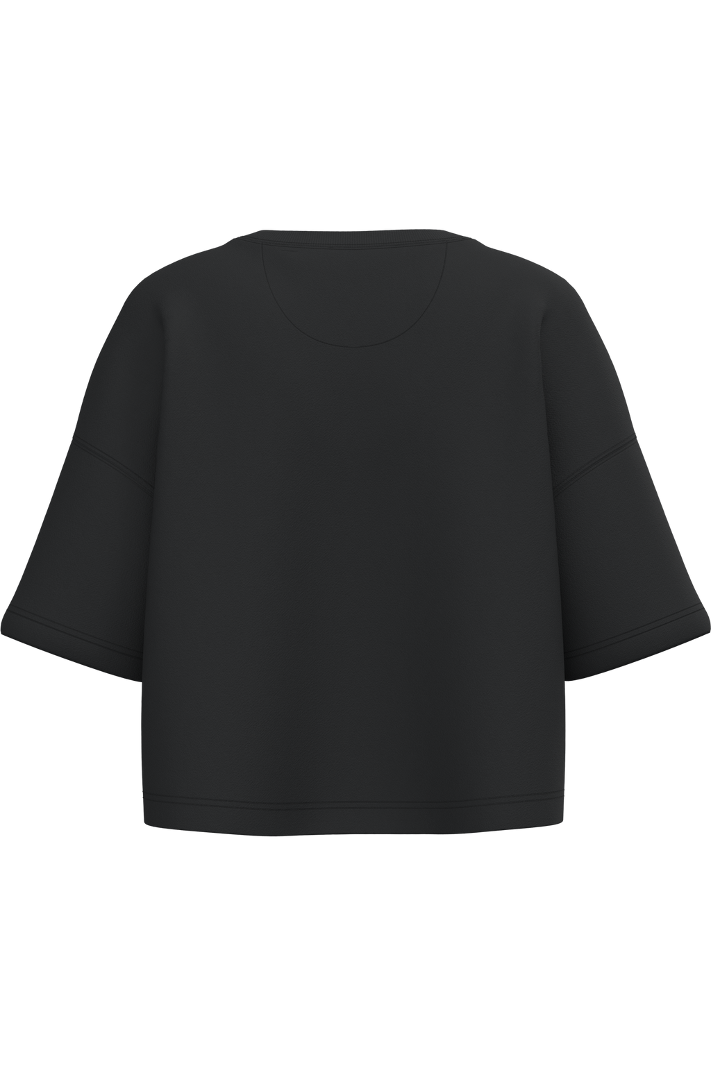 Sweatshirt crop manches courtes femme Black — dos
