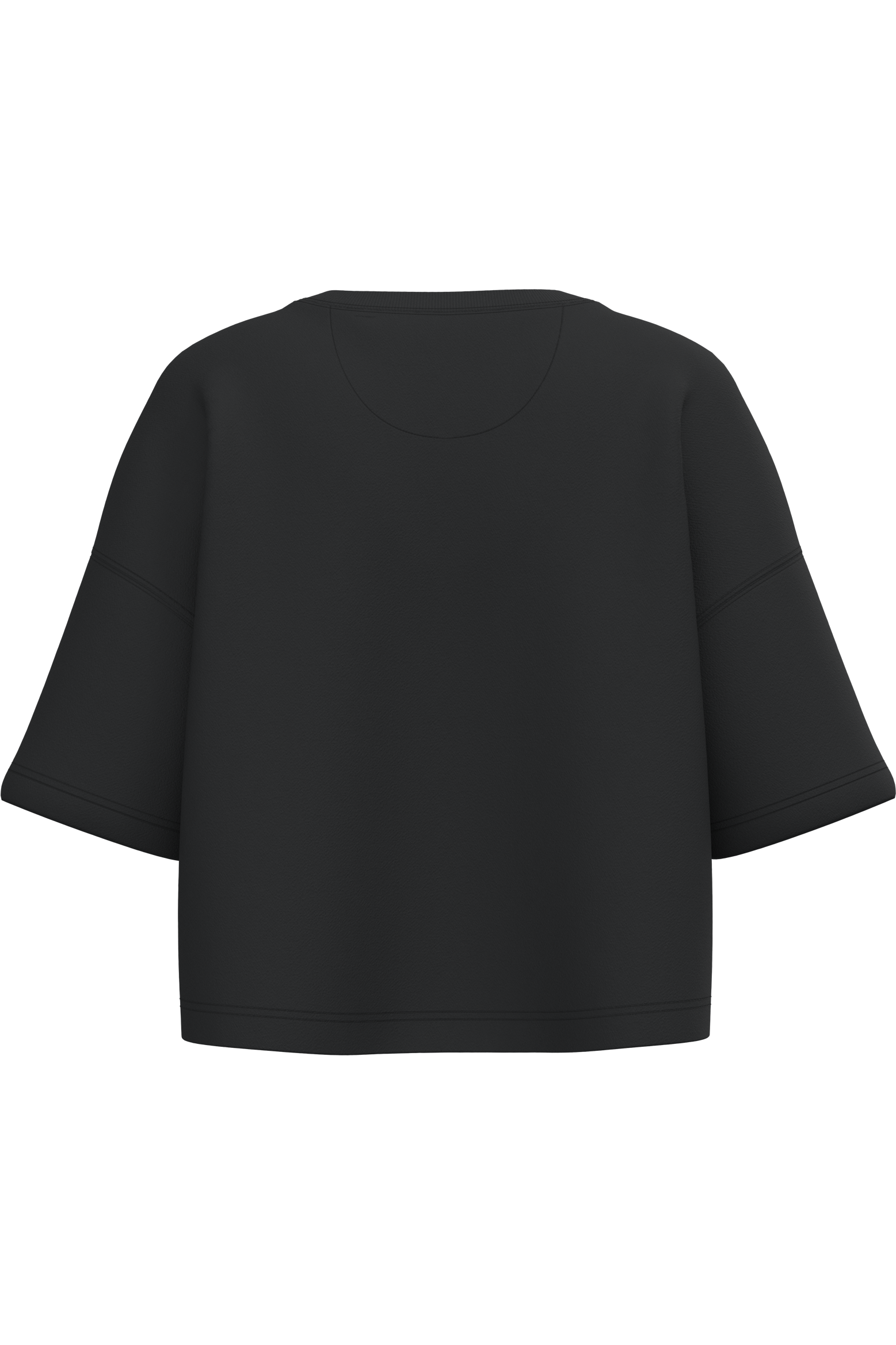 Sweatshirt crop manches courtes femme Black — dos