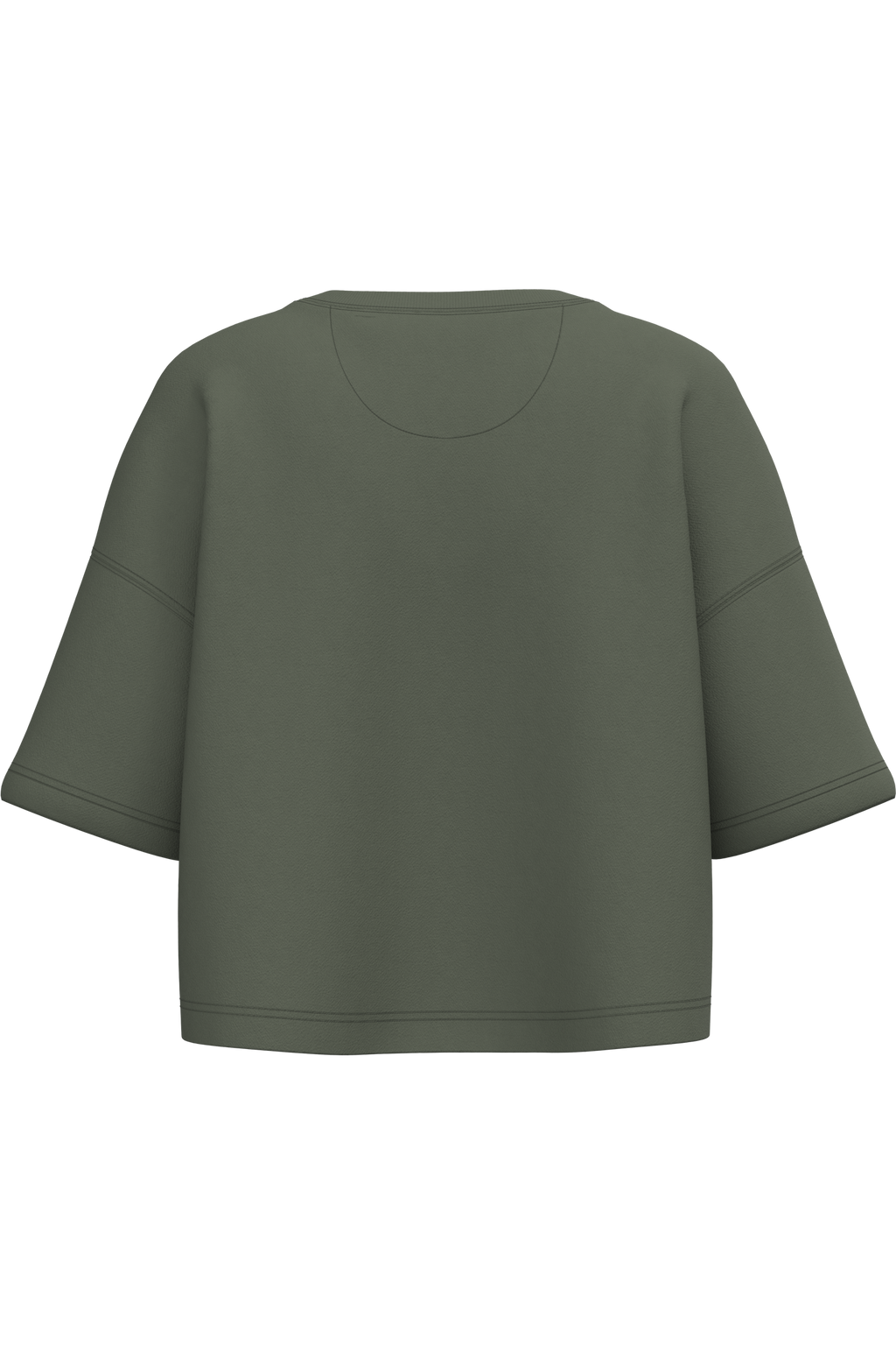 Sweatshirt crop manches courtes femme Sporty Khaki — dos