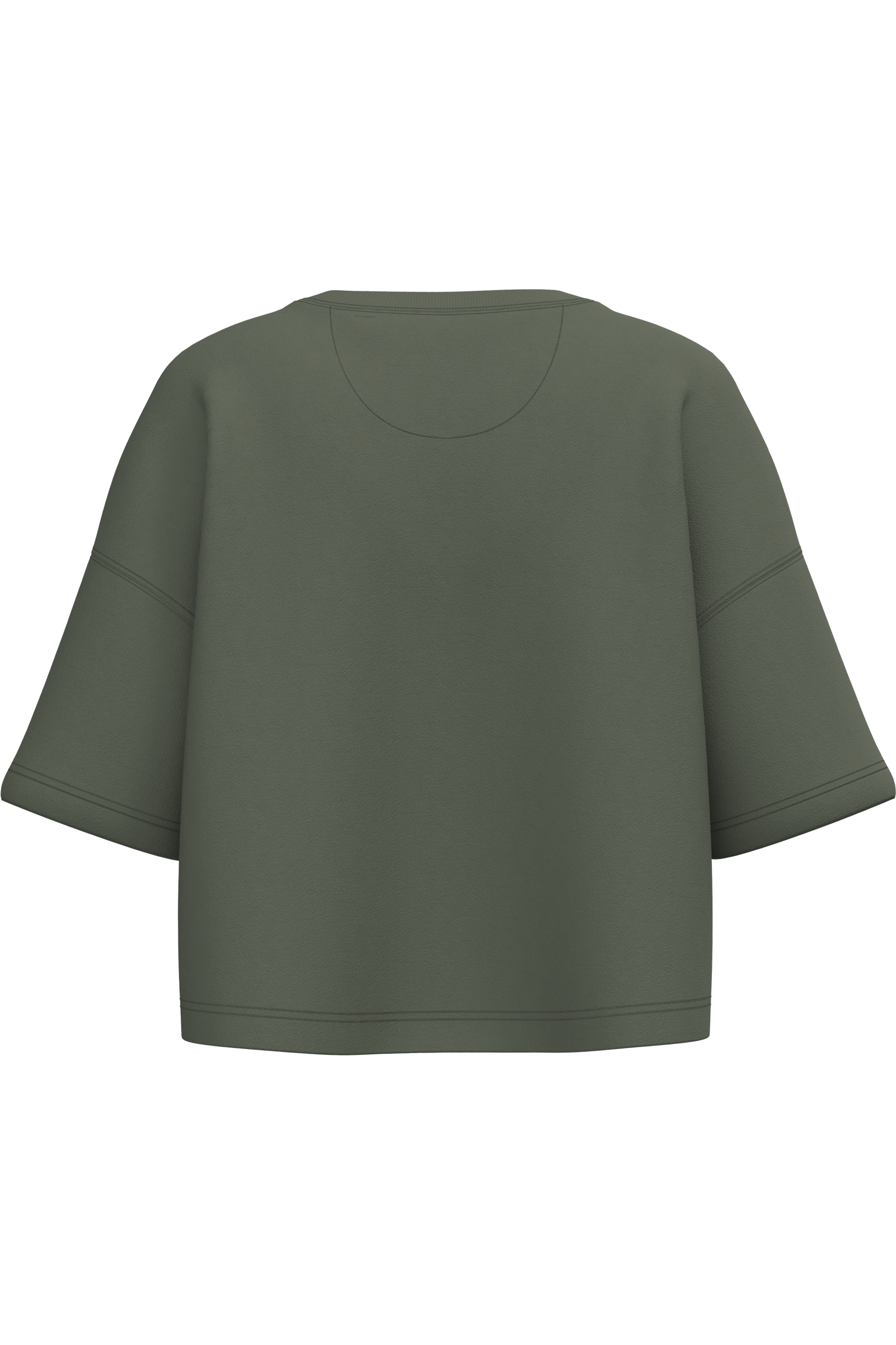 Sweatshirt crop manches courtes femme Sporty Khaki — dos