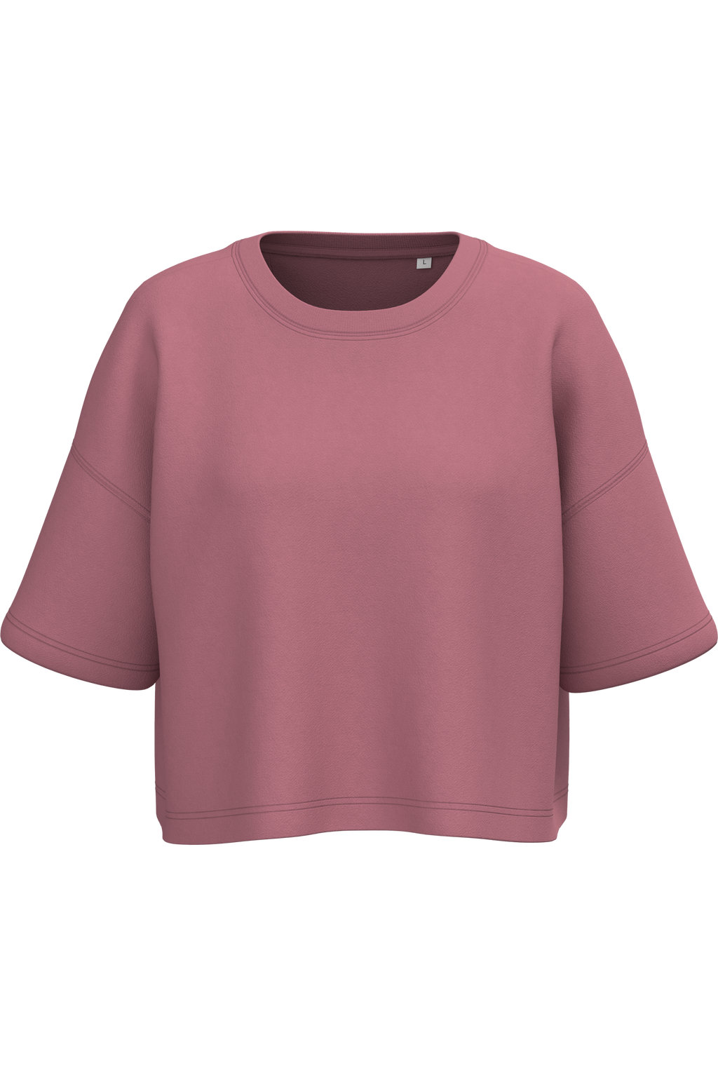 Sweatshirt crop manches courtes femme Antique Rose — face