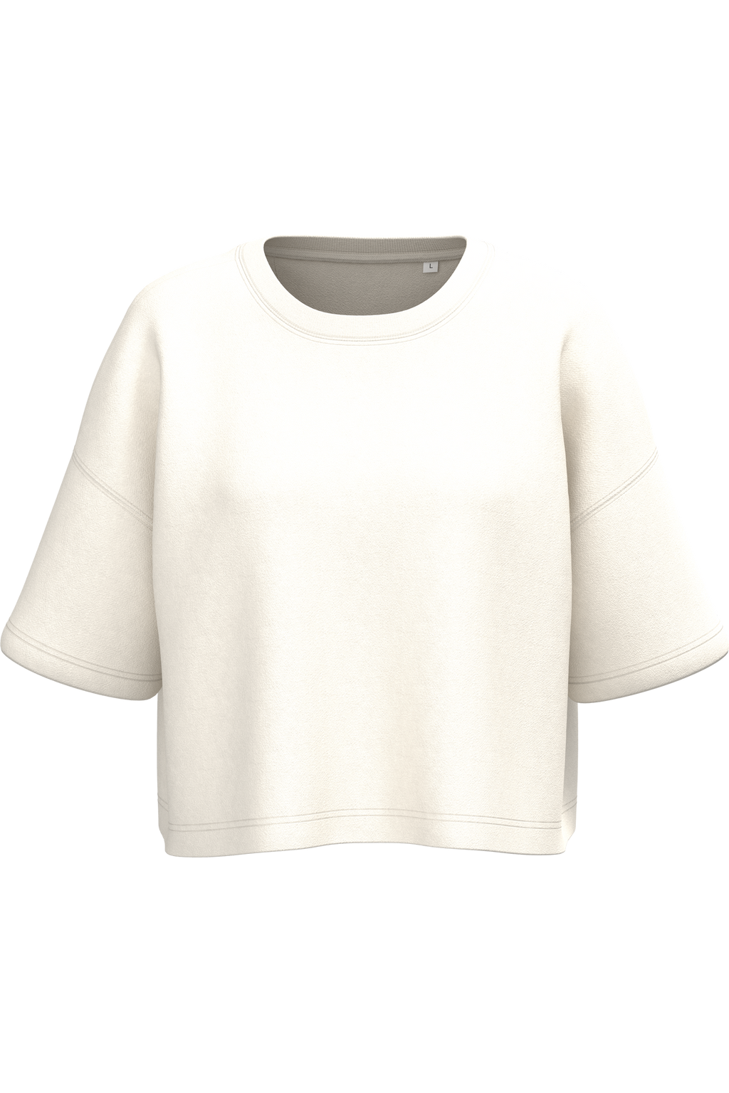 Sweatshirt crop manches courtes femme Coconut Milk — face