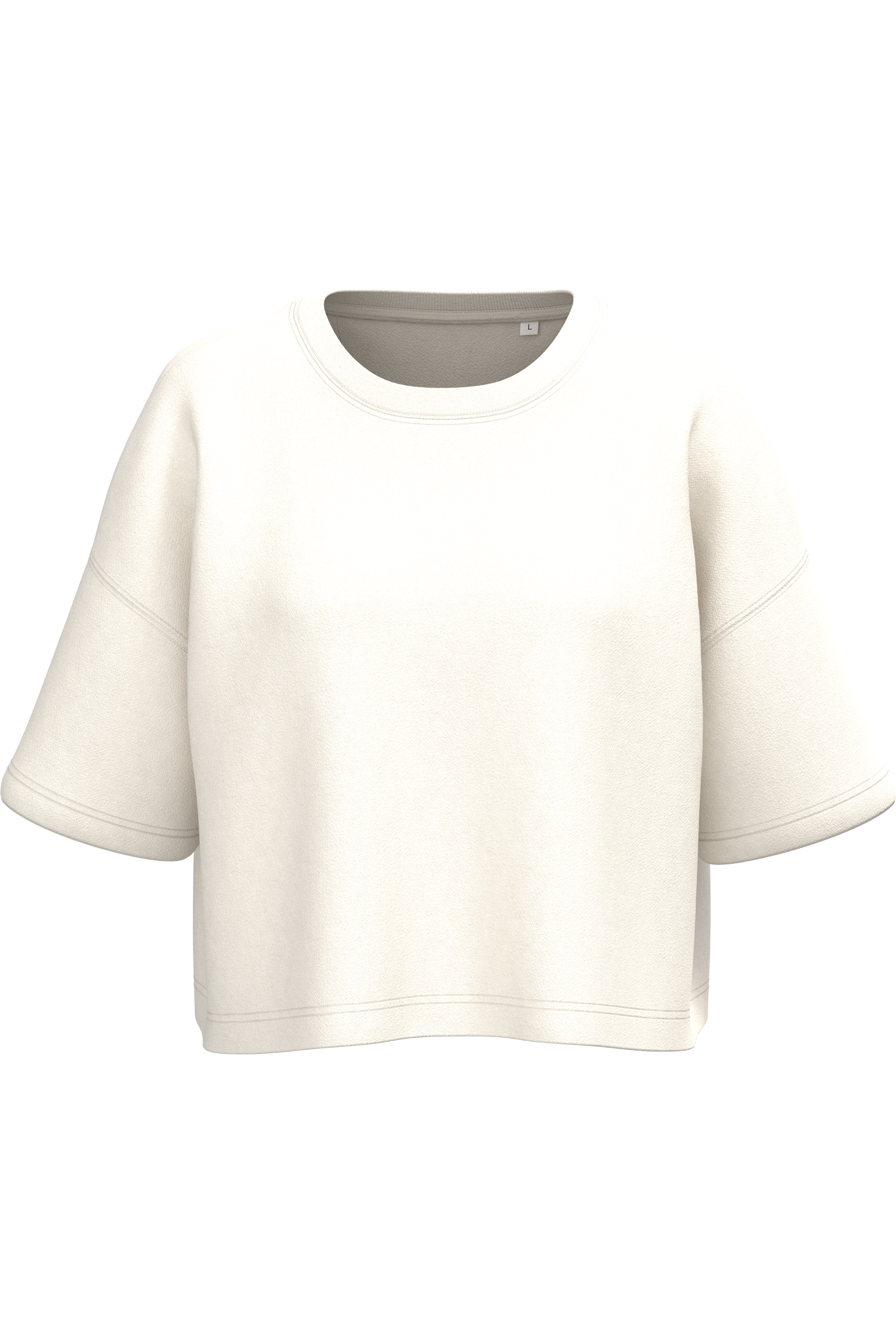 Sweatshirt crop manches courtes femme Coconut Milk — face