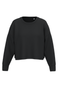 Sweatshirt crop femme Black — face