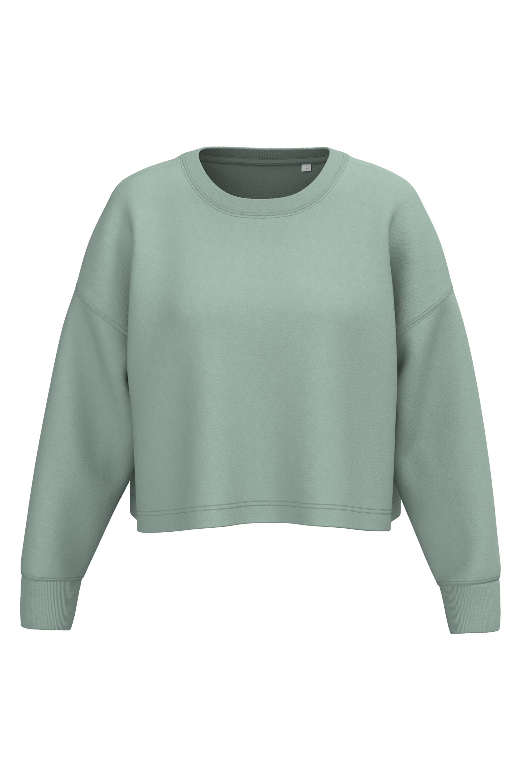Sweatshirt crop femme Sage — face