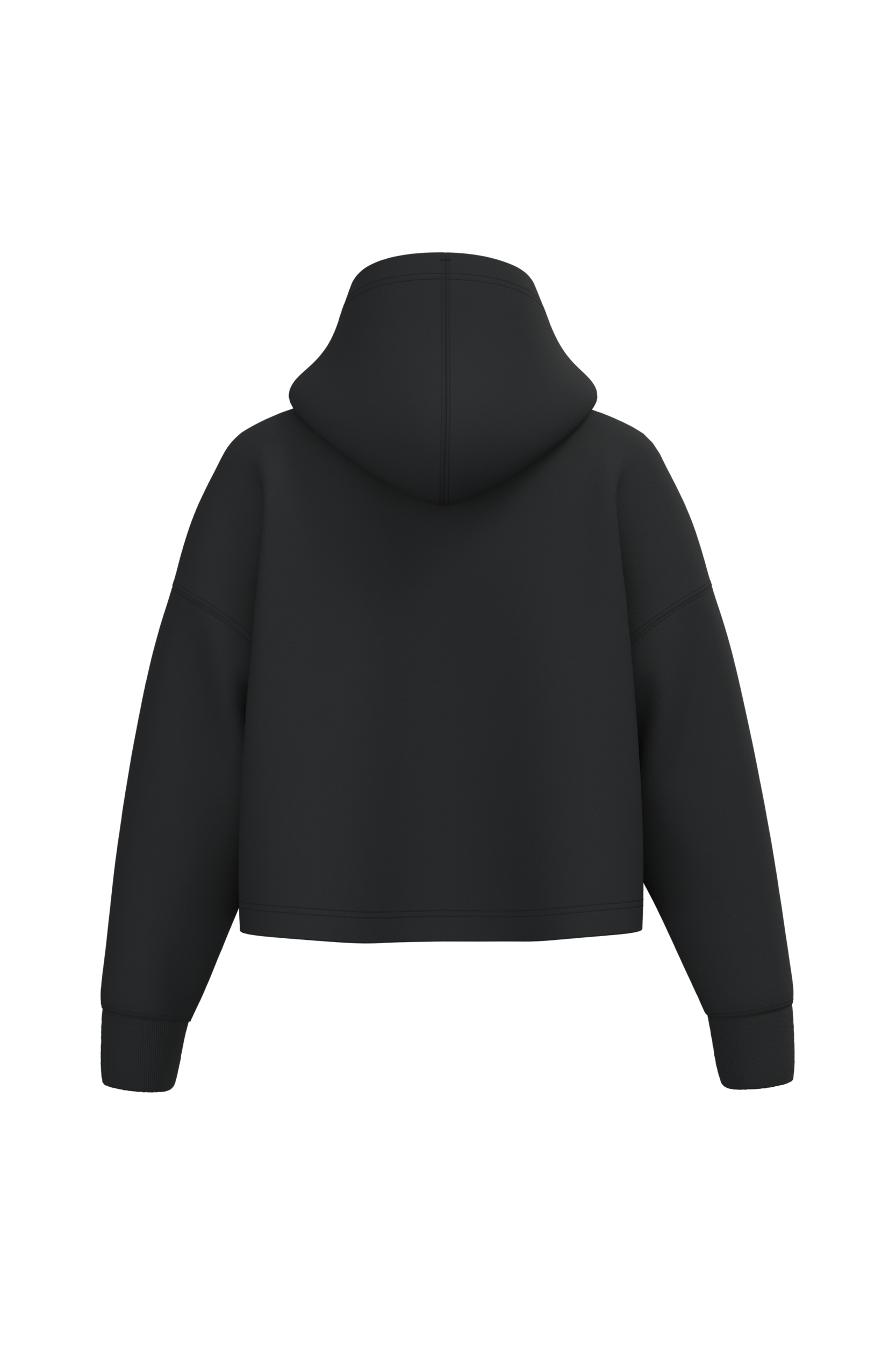Hoodie crop femme Black, dos