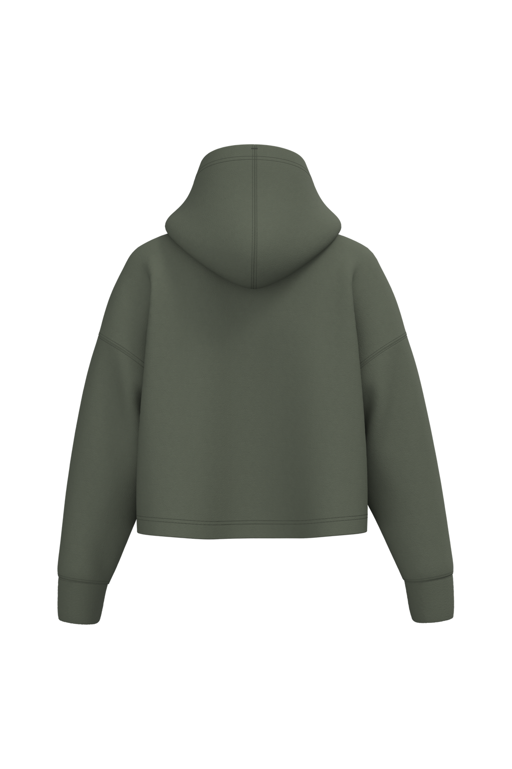 Hoodie crop femme Sporty Khaki, dos