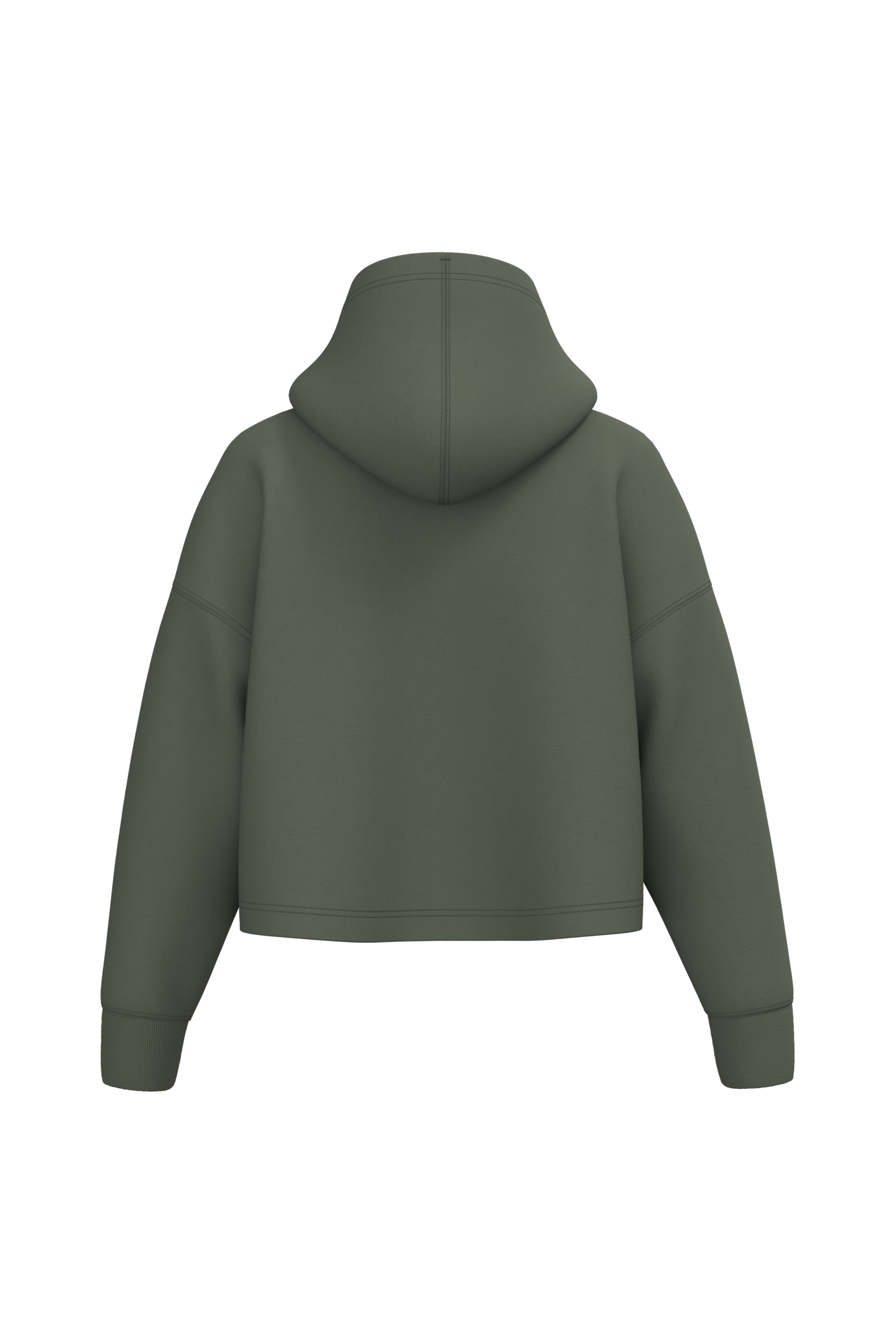 Hoodie crop femme Sporty Khaki, dos