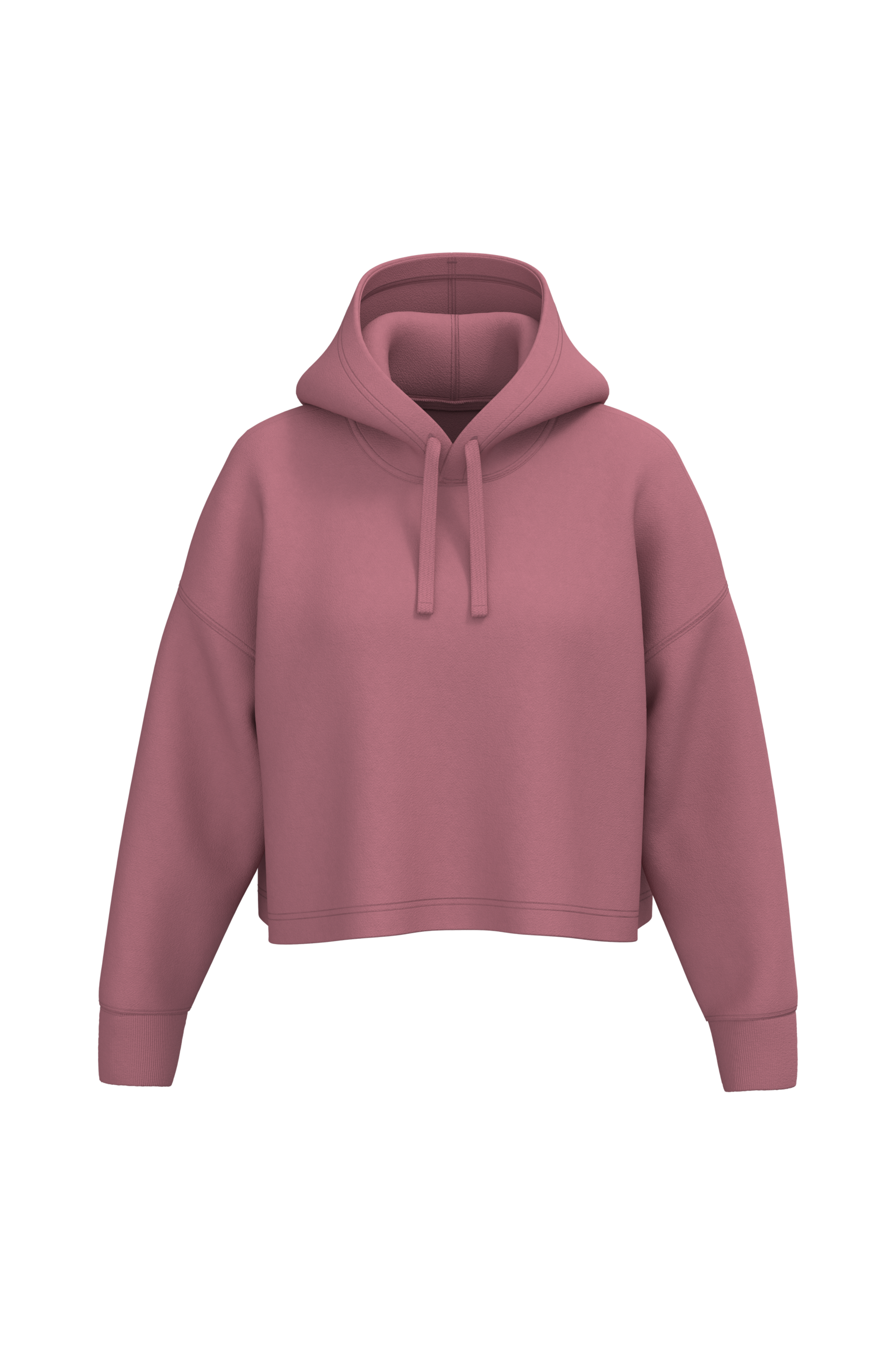 Hoodie crop femme Antique Rose, face