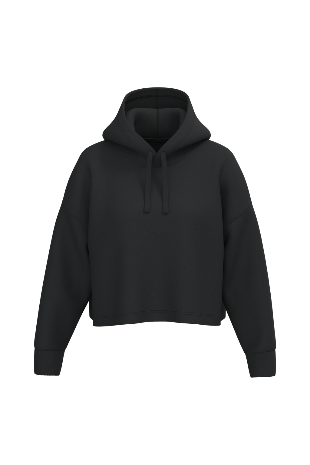 Hoodie crop femme Black, face