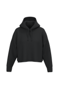 Hoodie crop femme Black, face